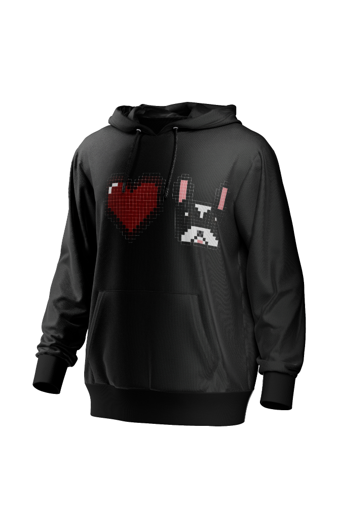 I Love Frenchie férfi kapucnis pulóver