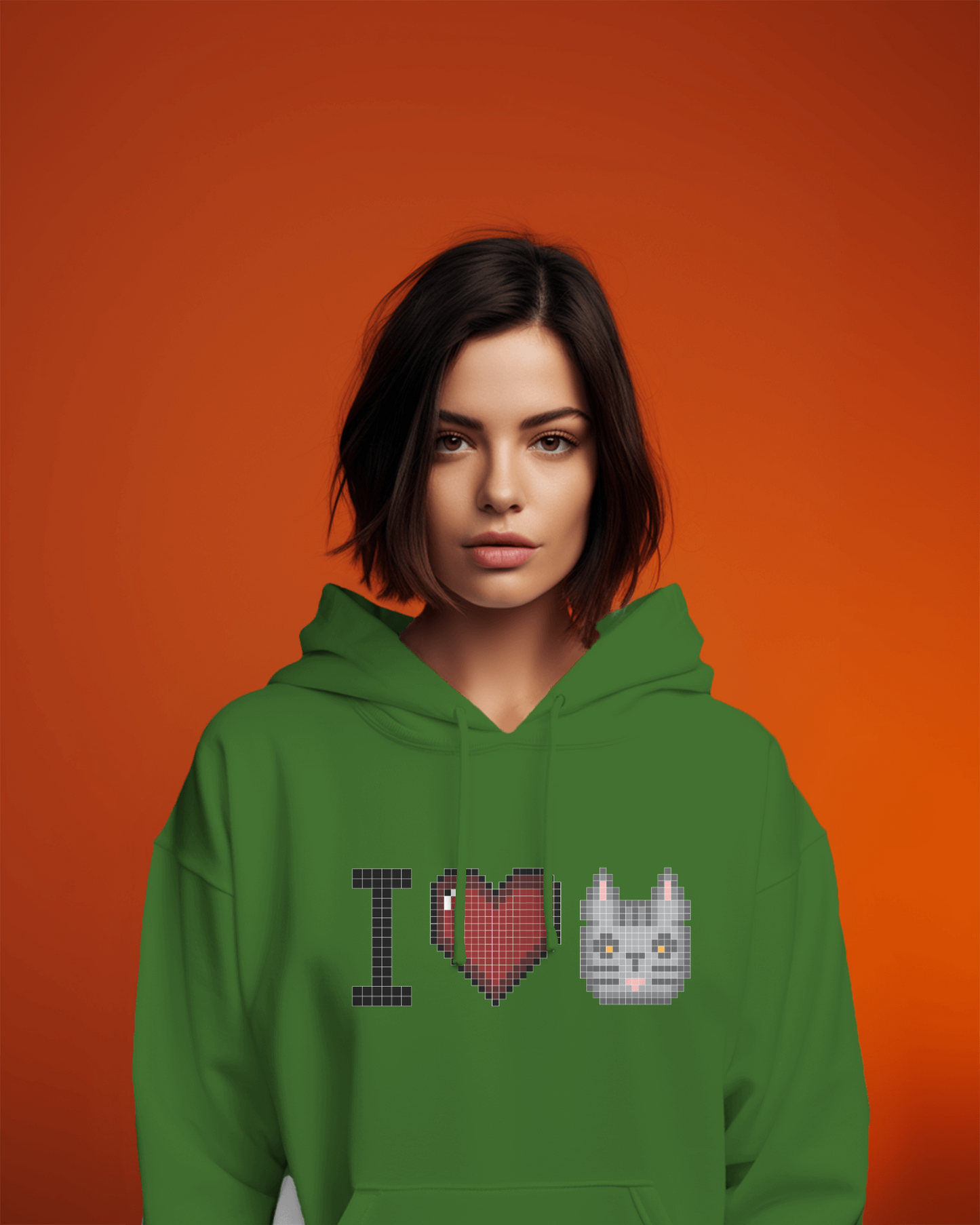 I Love Cat Női kapucnis pulóver