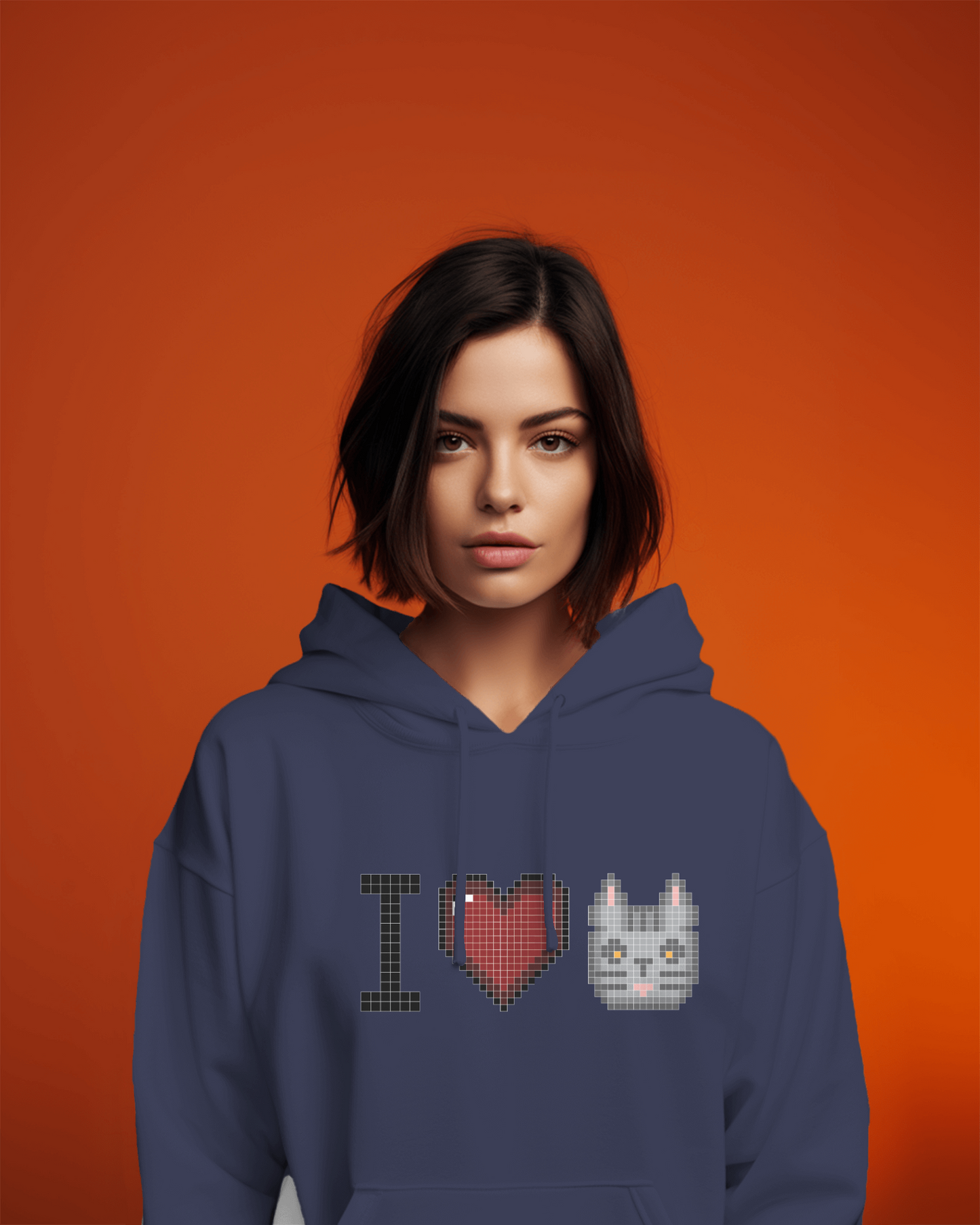 I Love Cat Női kapucnis pulóver