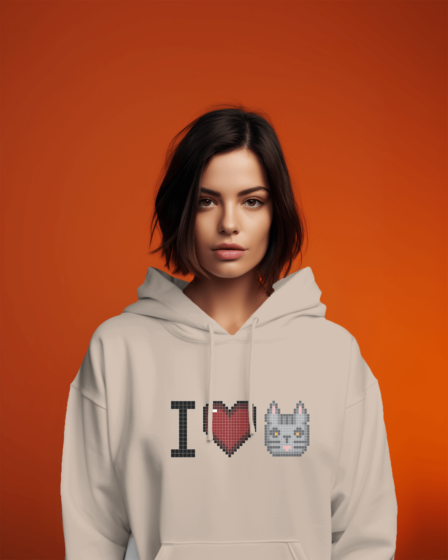 I Love Cat Női kapucnis pulóver