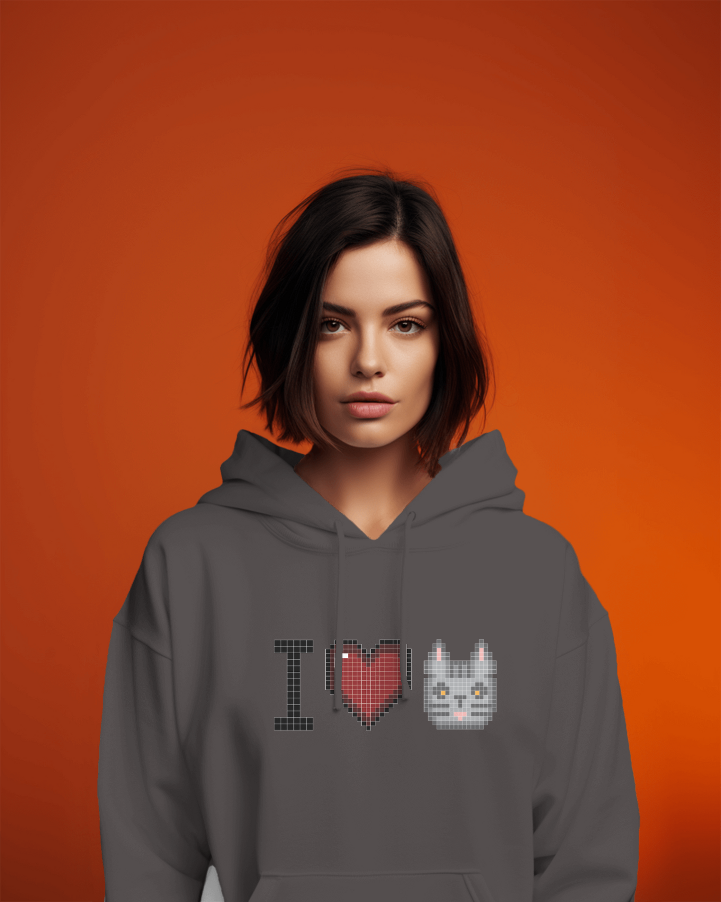I Love Cat Női kapucnis pulóver