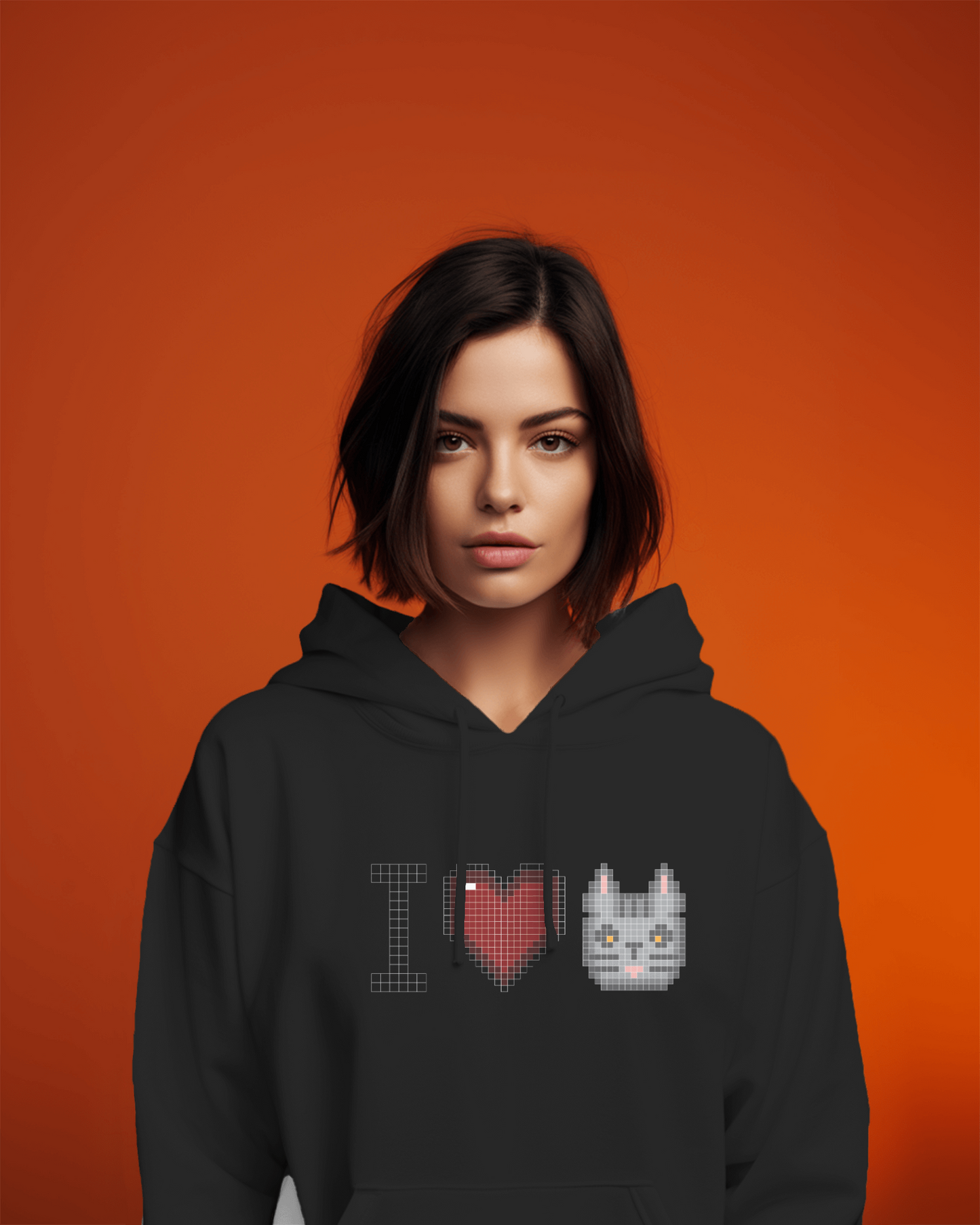 I Love Cat Női kapucnis pulóver