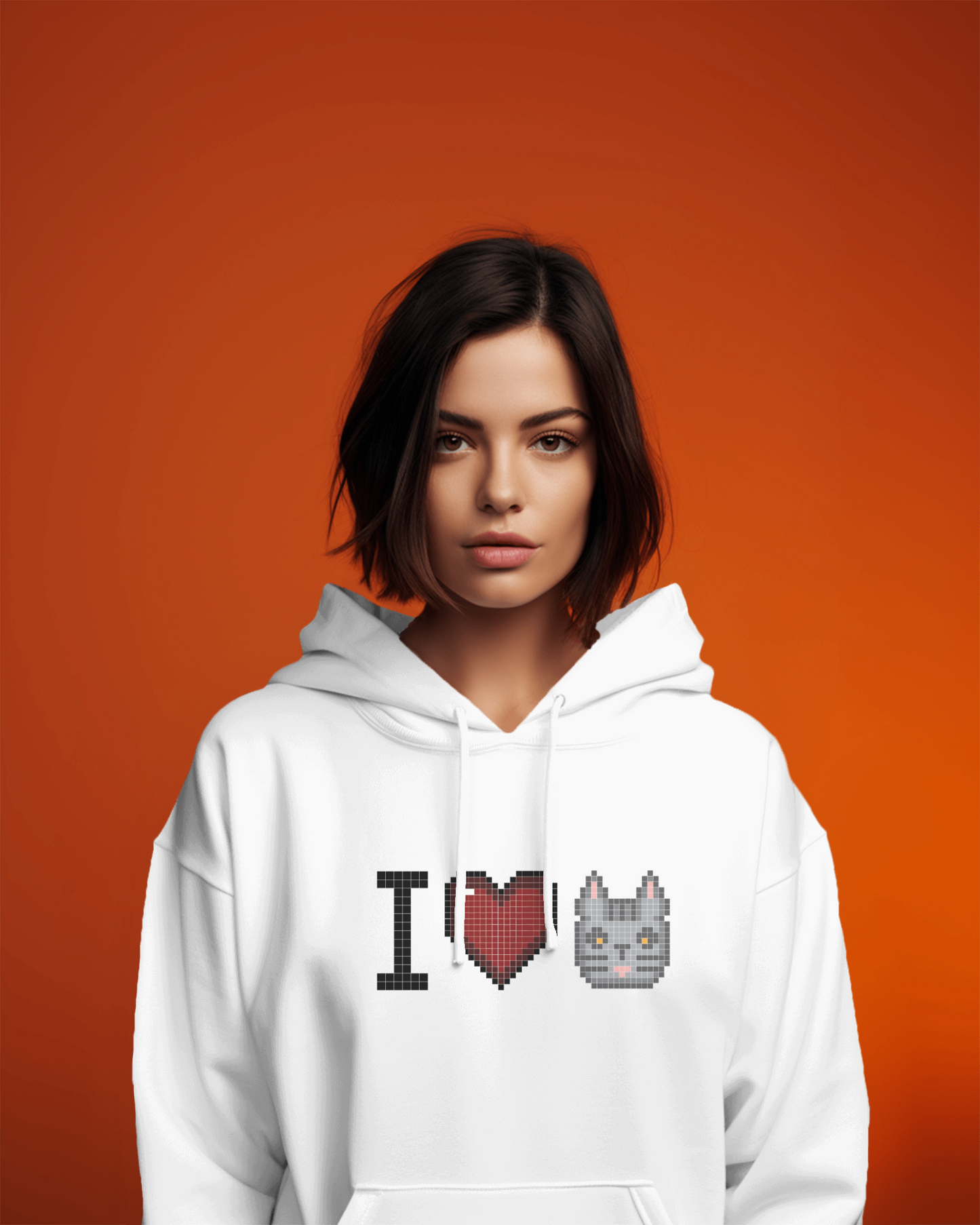 I Love Cat Női kapucnis pulóver