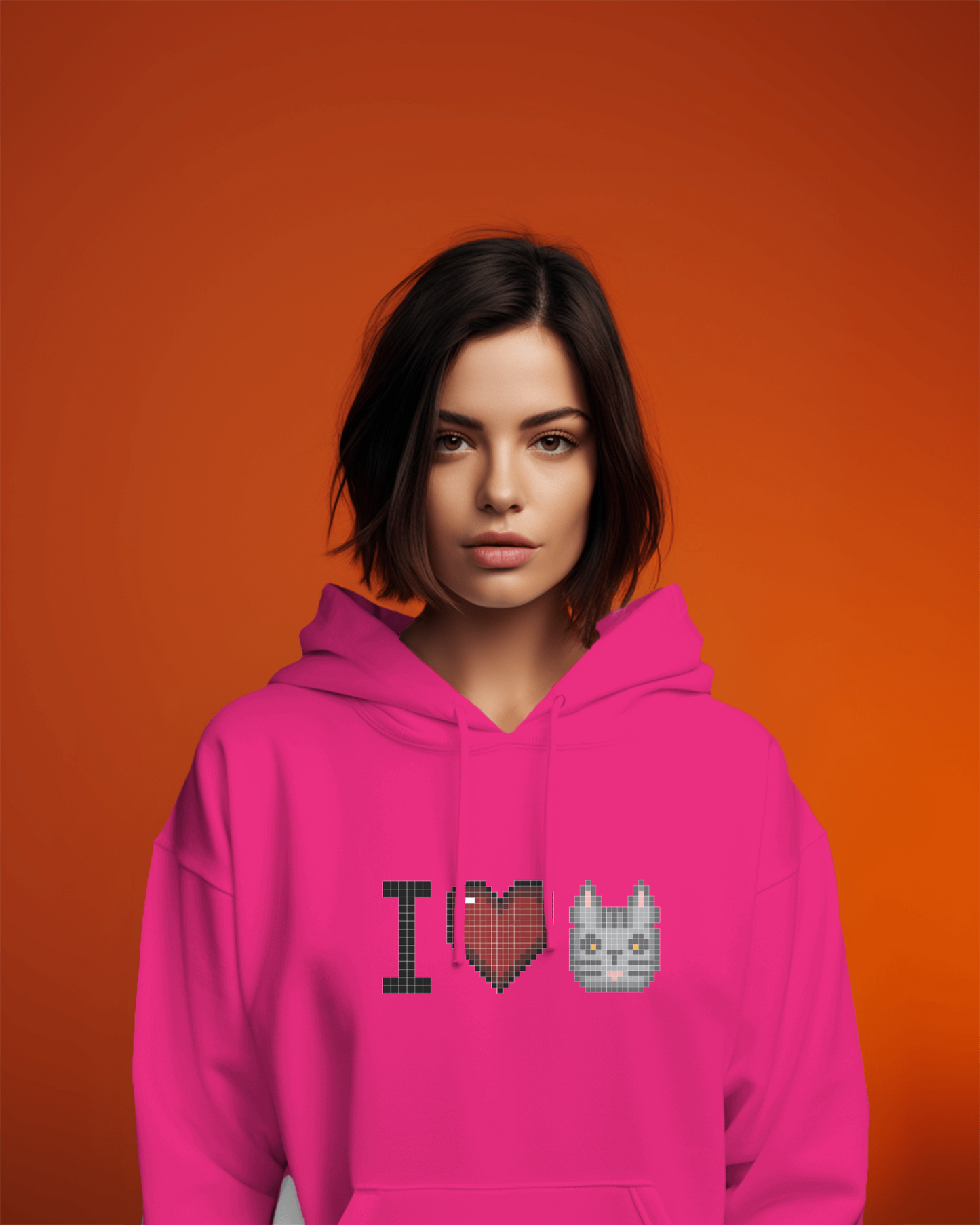 I Love Cat Női kapucnis pulóver