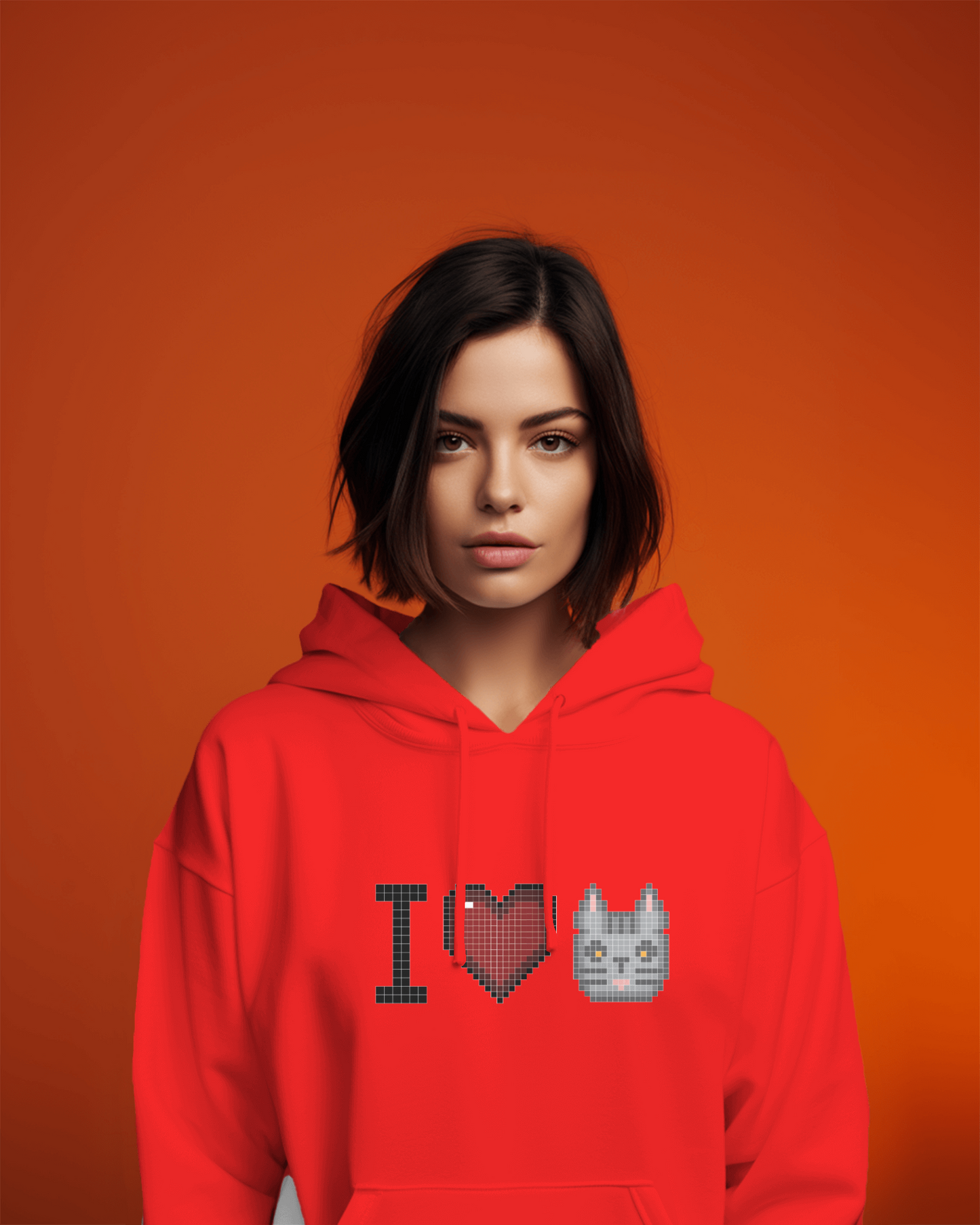 I Love Cat Női kapucnis pulóver