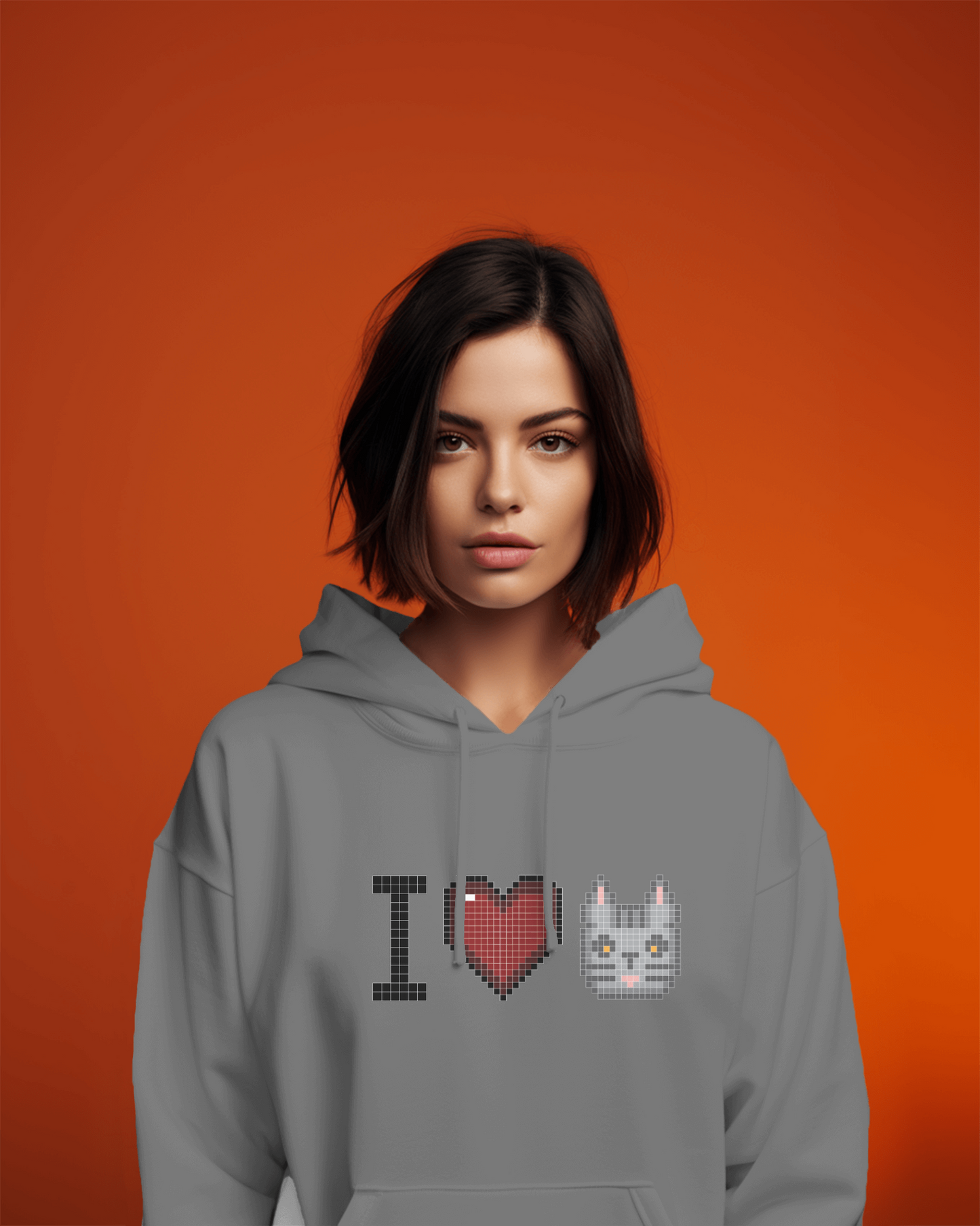 I Love Cat Női kapucnis pulóver