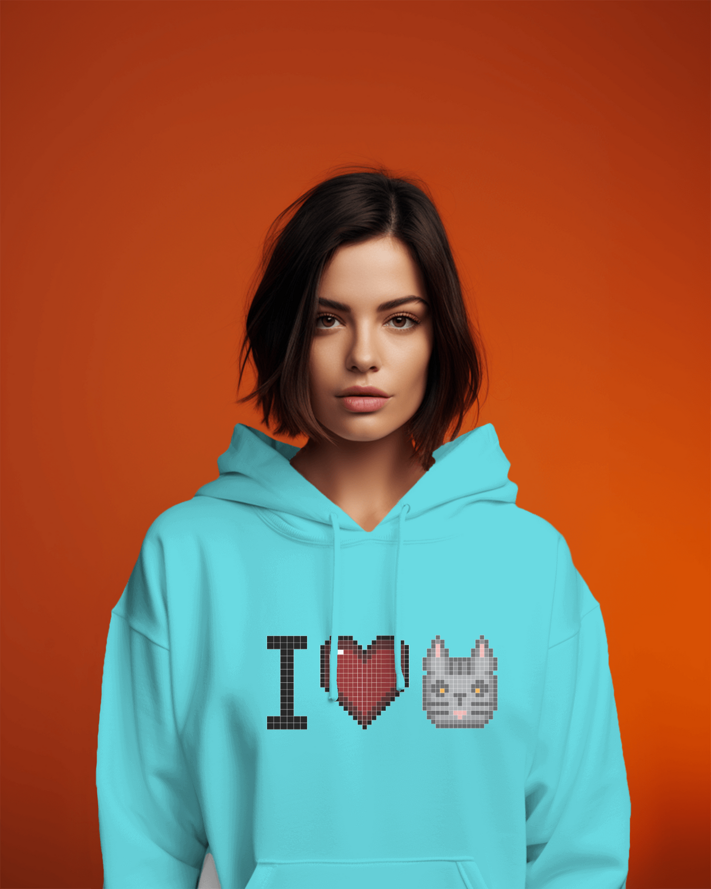 I Love Cat Női kapucnis pulóver