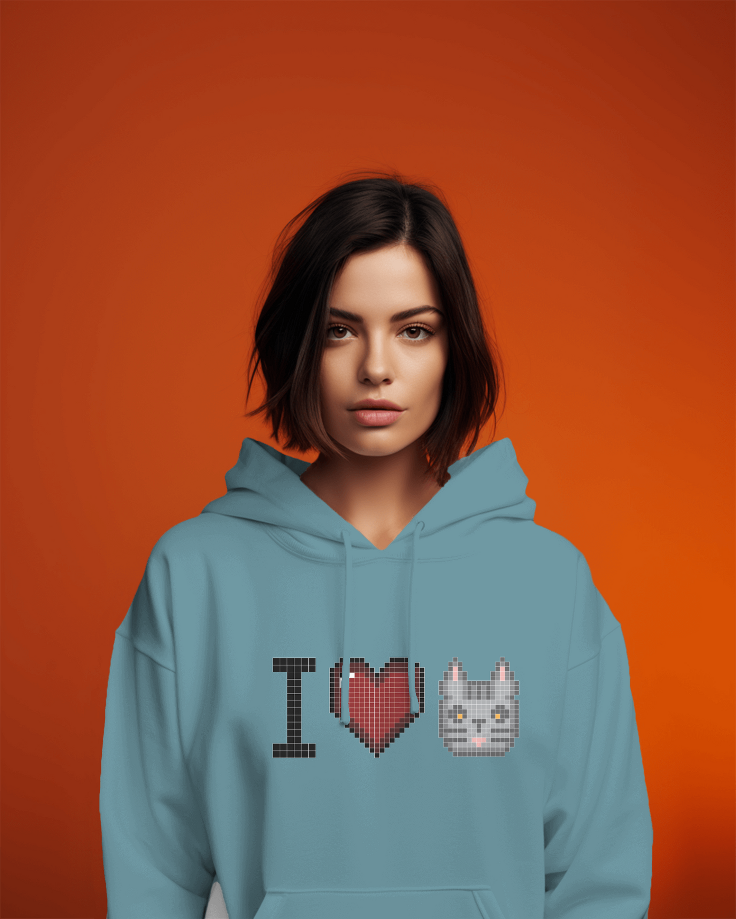 I Love Cat Női kapucnis pulóver