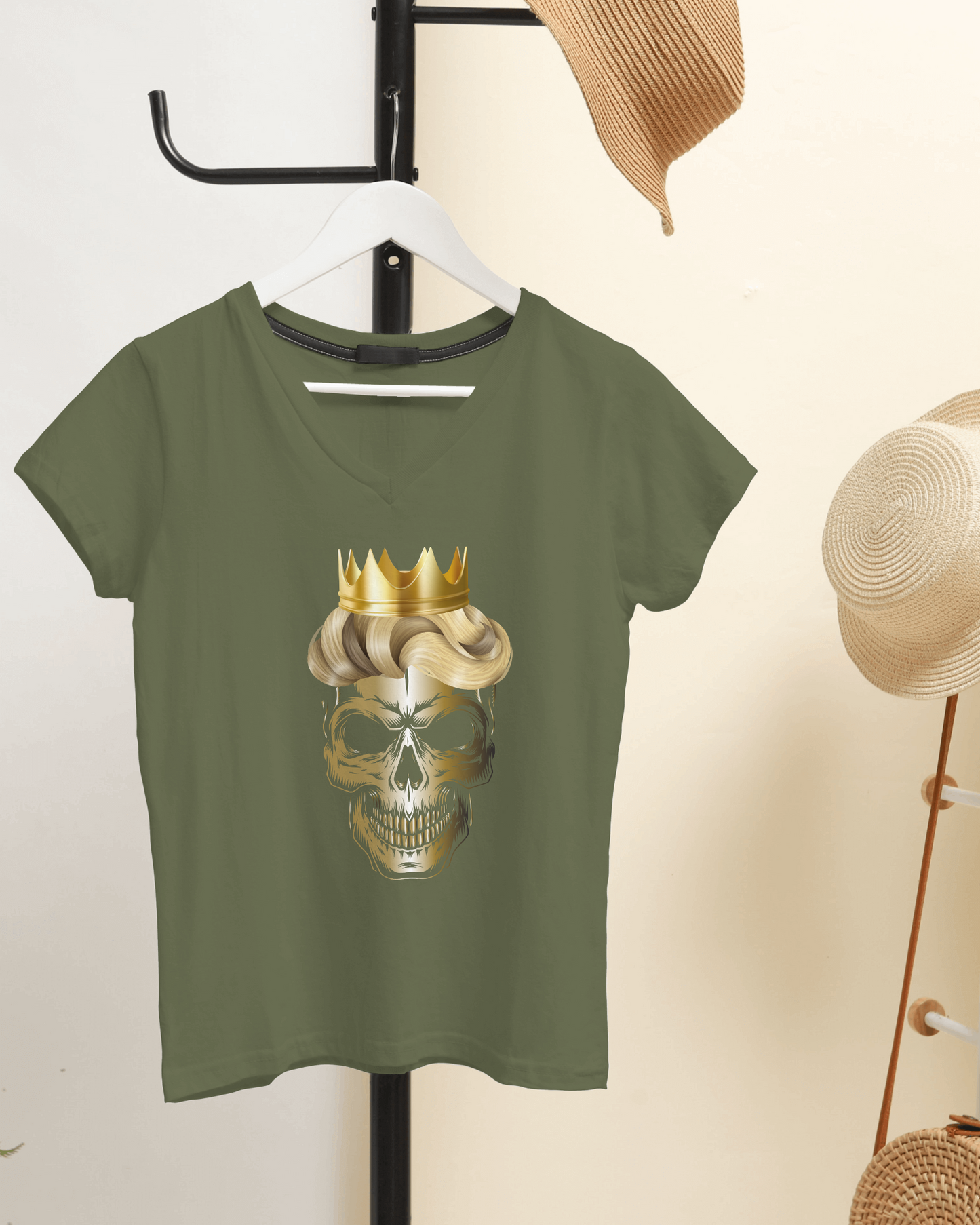 Skull King men's V-neck T-shirt
