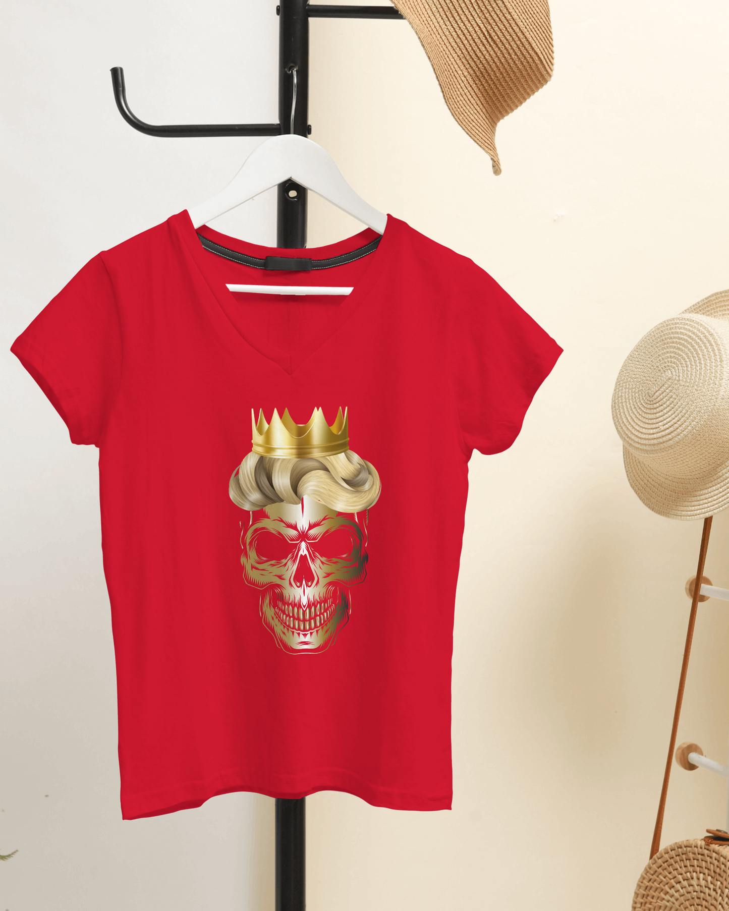 Skull King men's V-neck T-shirt