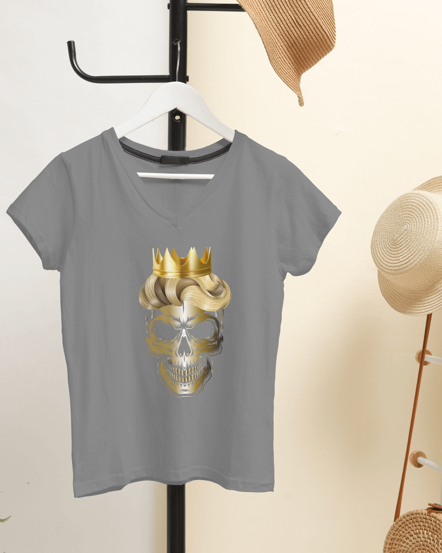 Skull King men's V-neck T-shirt