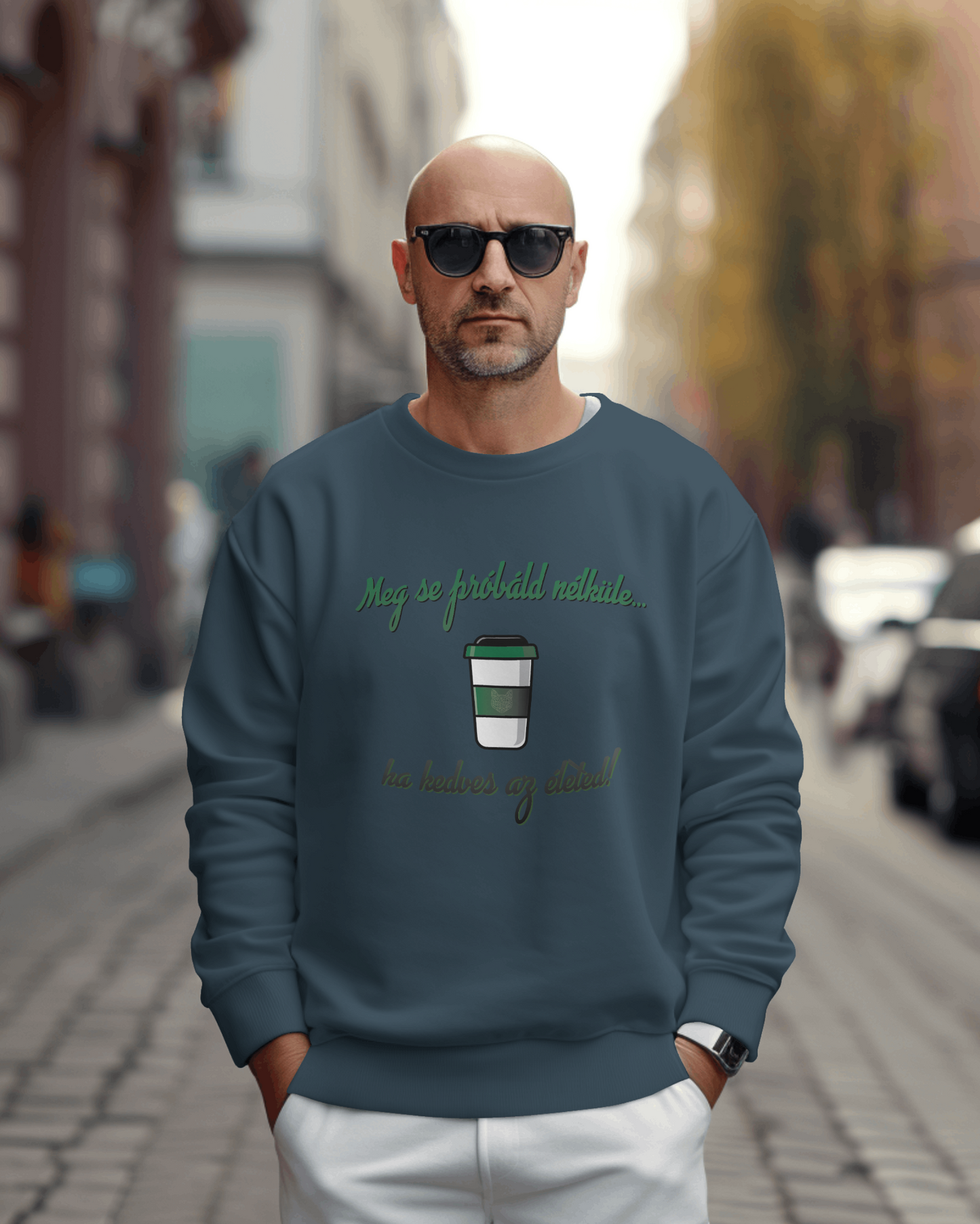 Kávé belebújos pulóver