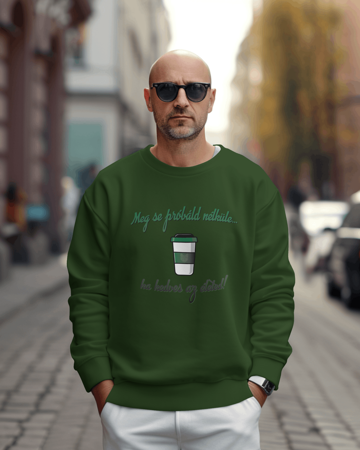 Kávé belebújos pulóver