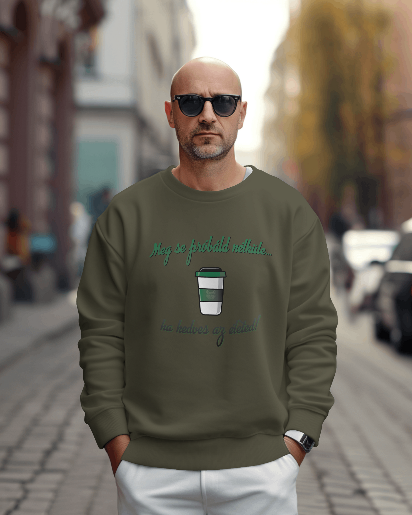 Kávé belebújos pulóver
