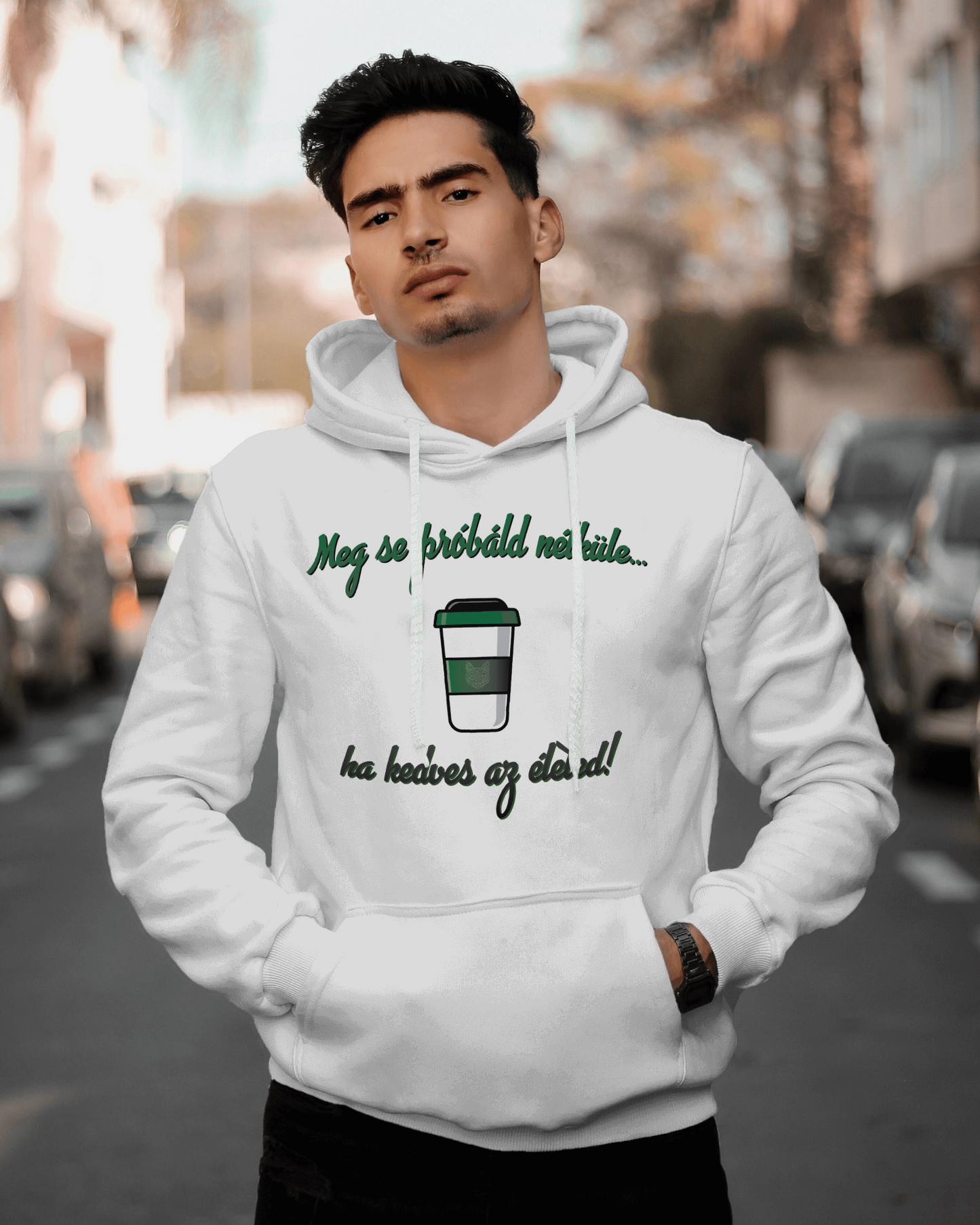 Coffee men's hooded sweater
