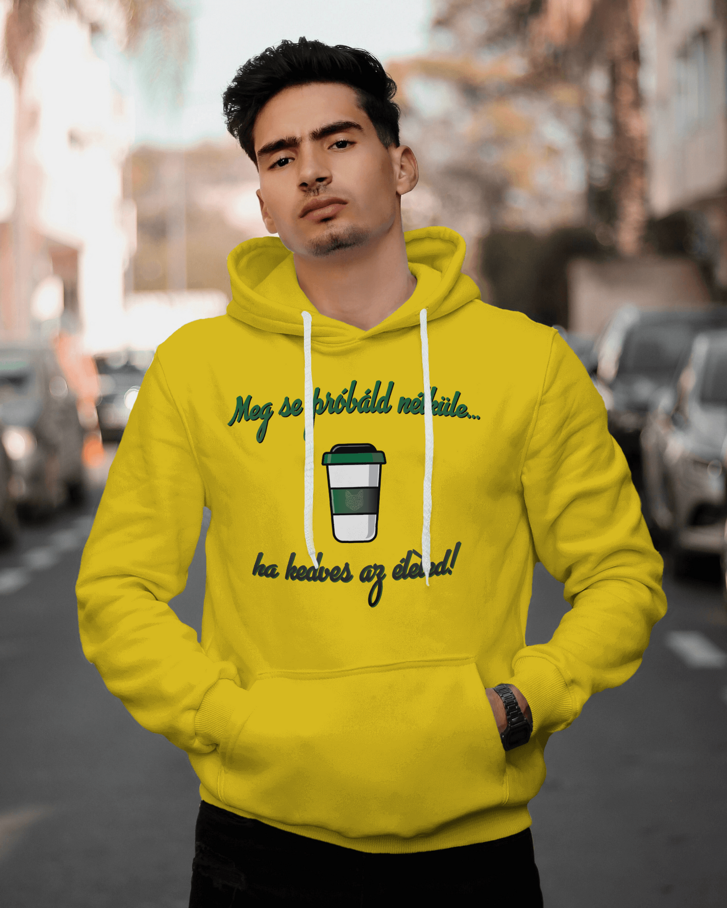 Coffee men's hooded sweater