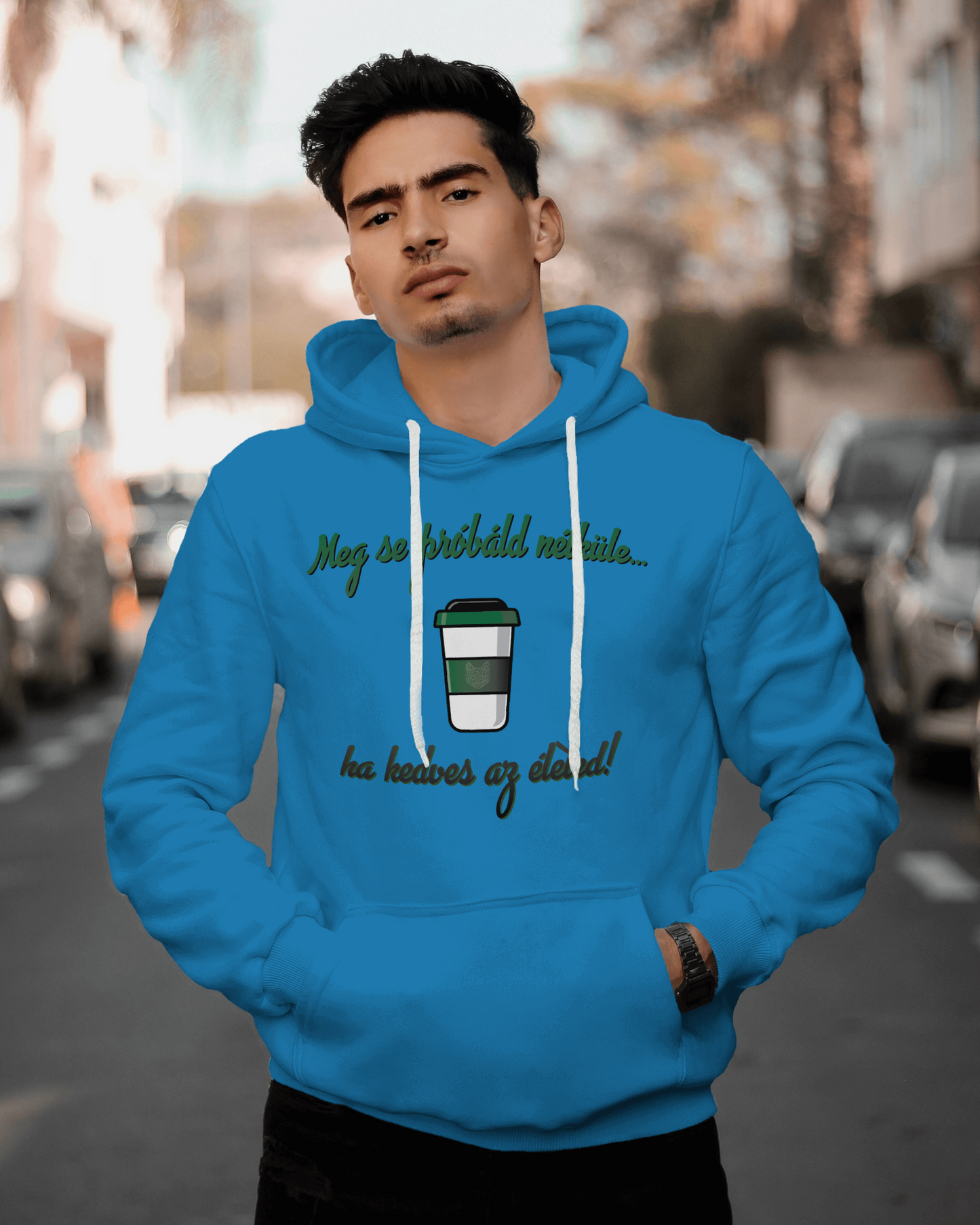 Coffee men's hooded sweater