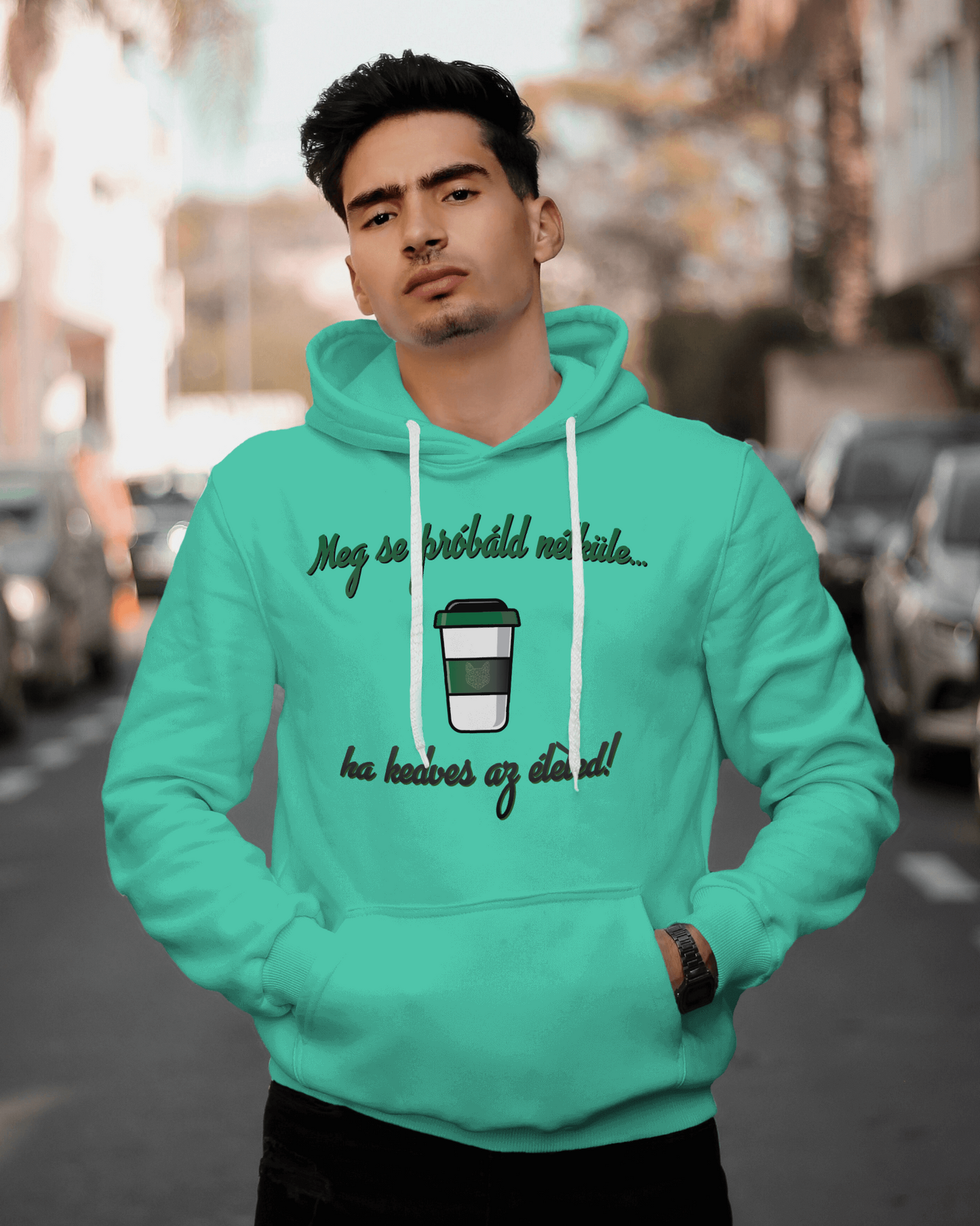 Coffee men's hooded sweater