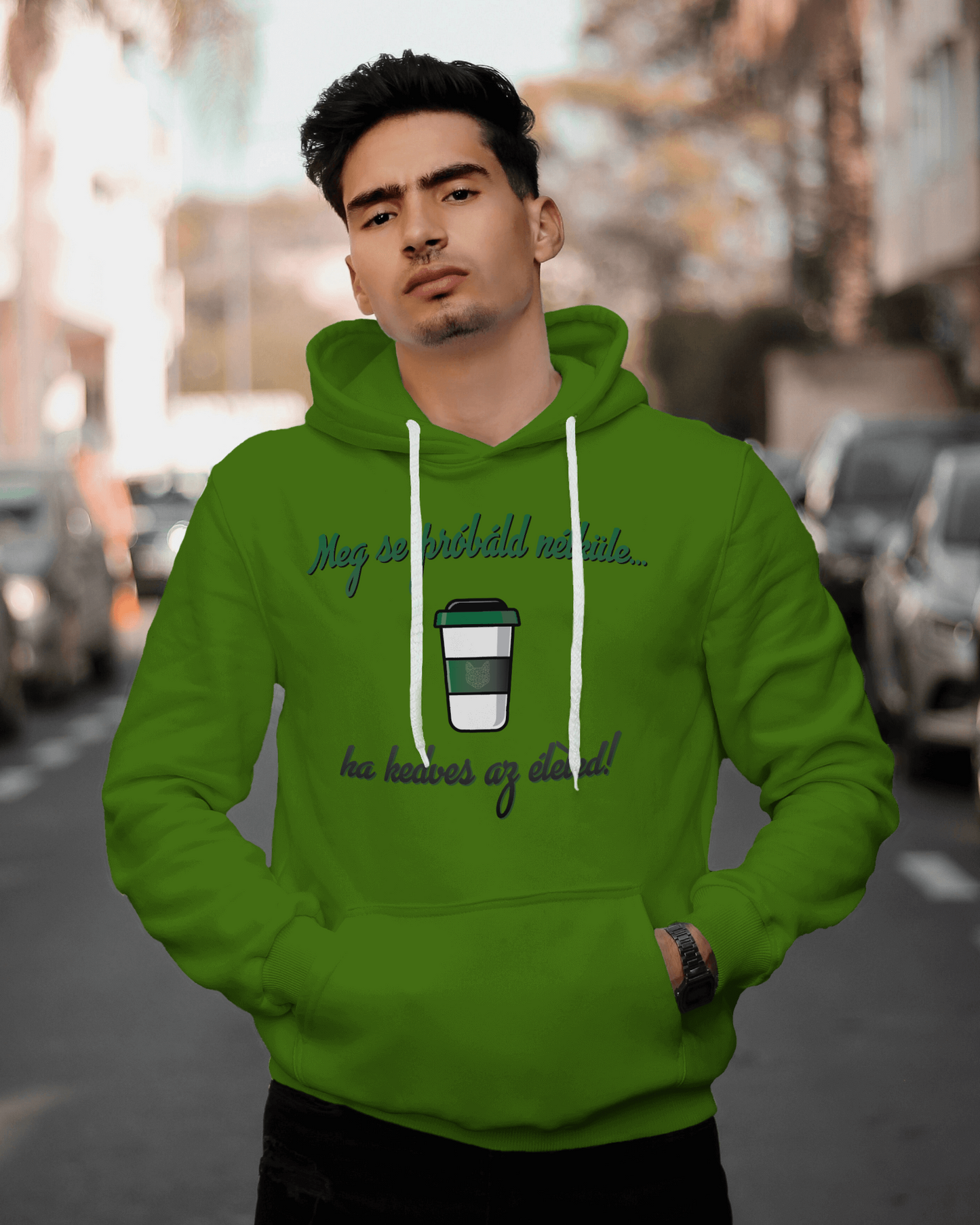 Coffee men's hooded sweater
