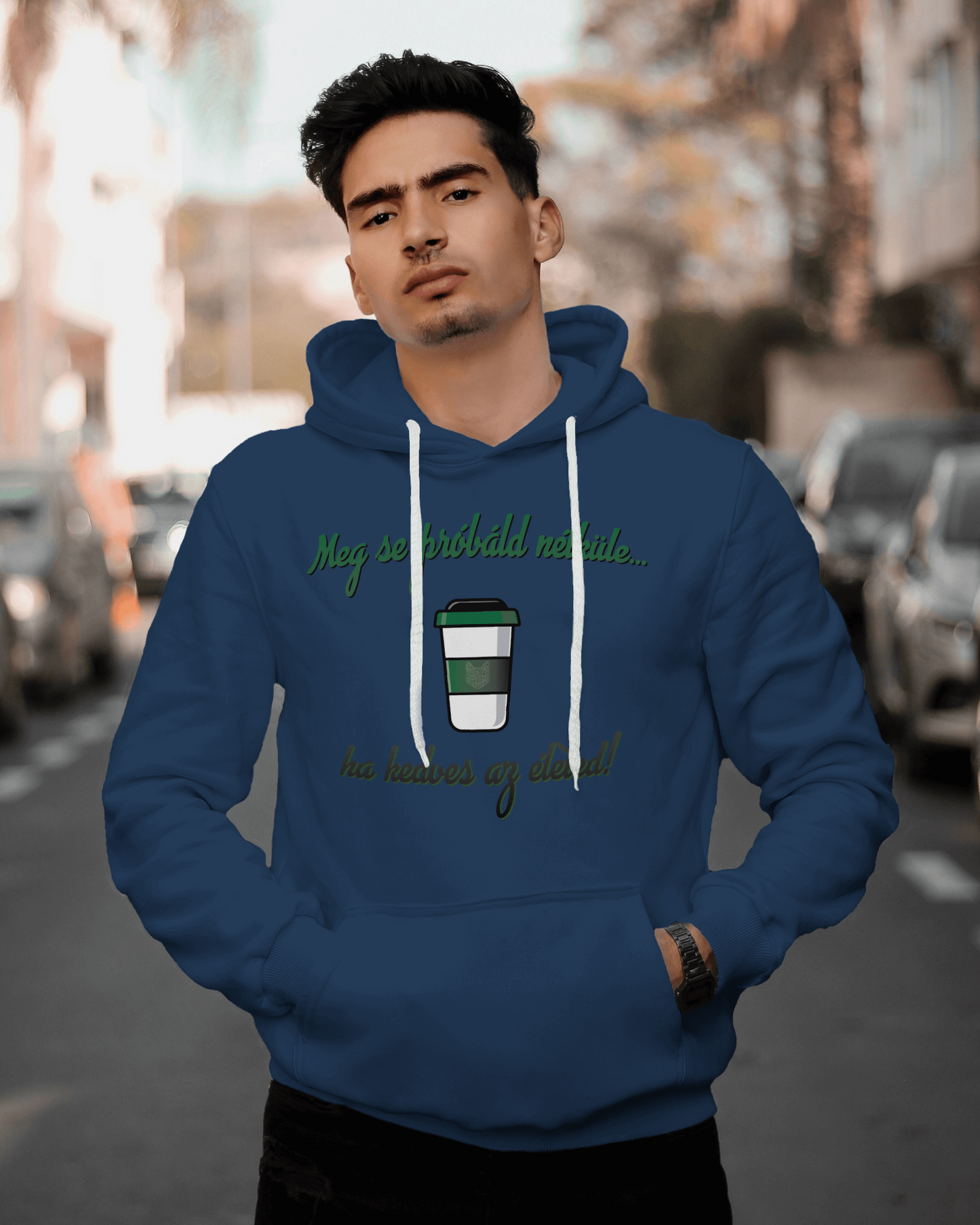 Coffee men's hooded sweater
