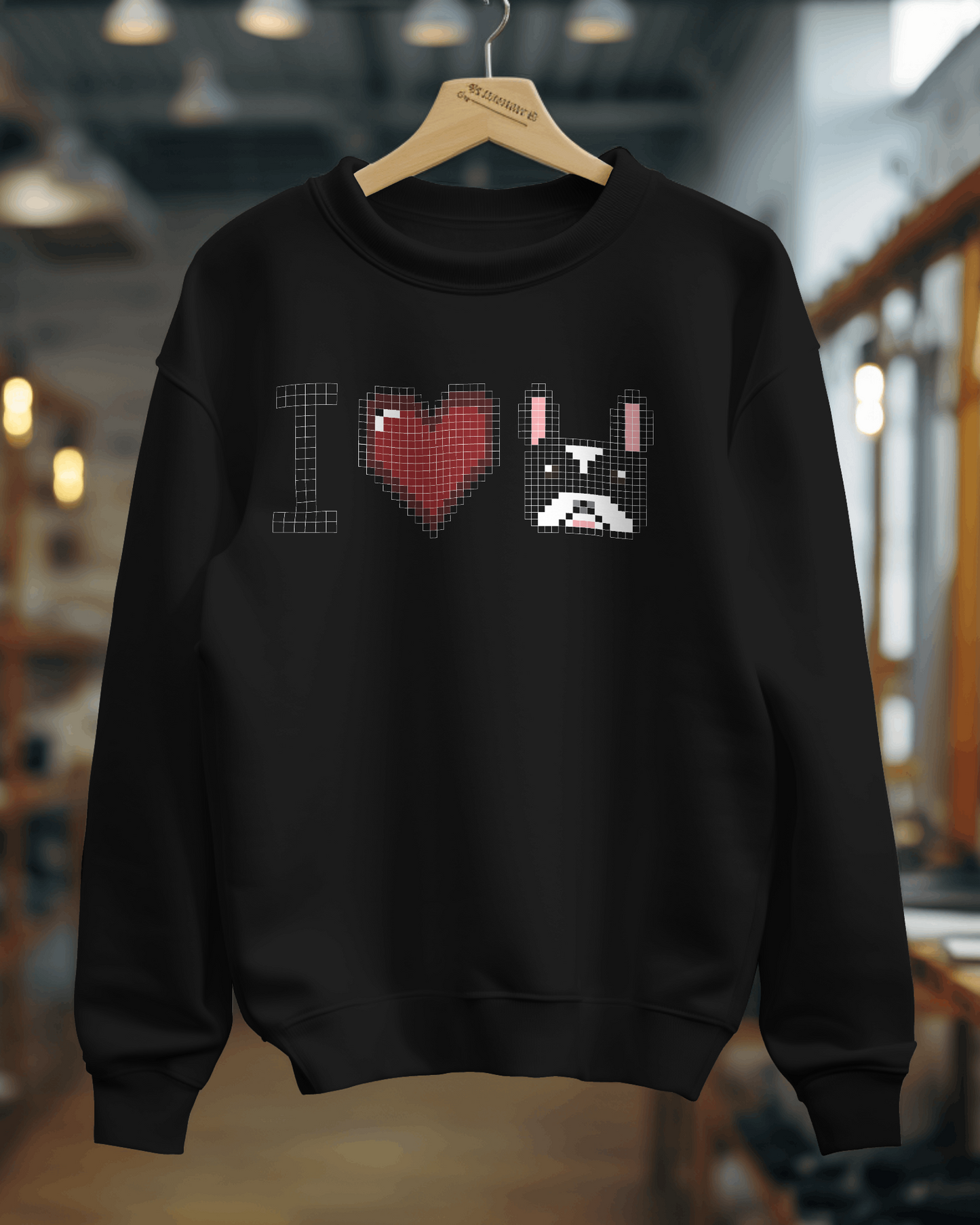 I Love Frenchie belebújos pulóver
