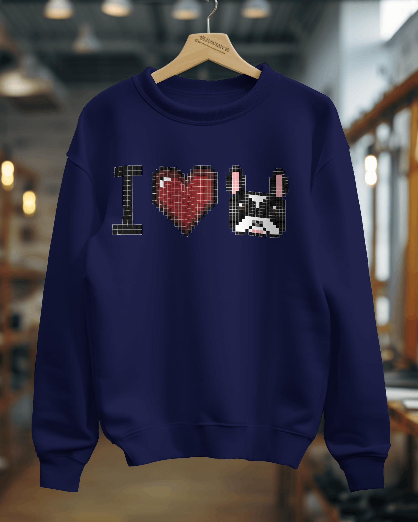 I Love Frenchie belebújos pulóver