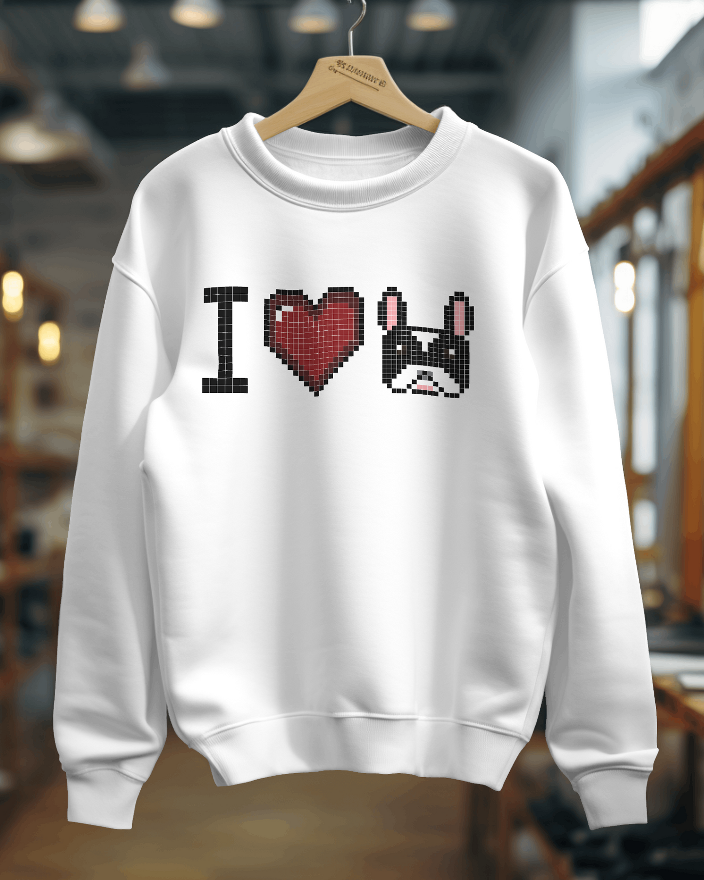 I Love Frenchie belebújos pulóver