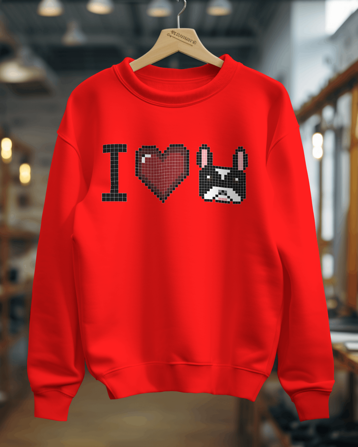 I Love Frenchie belebújos pulóver
