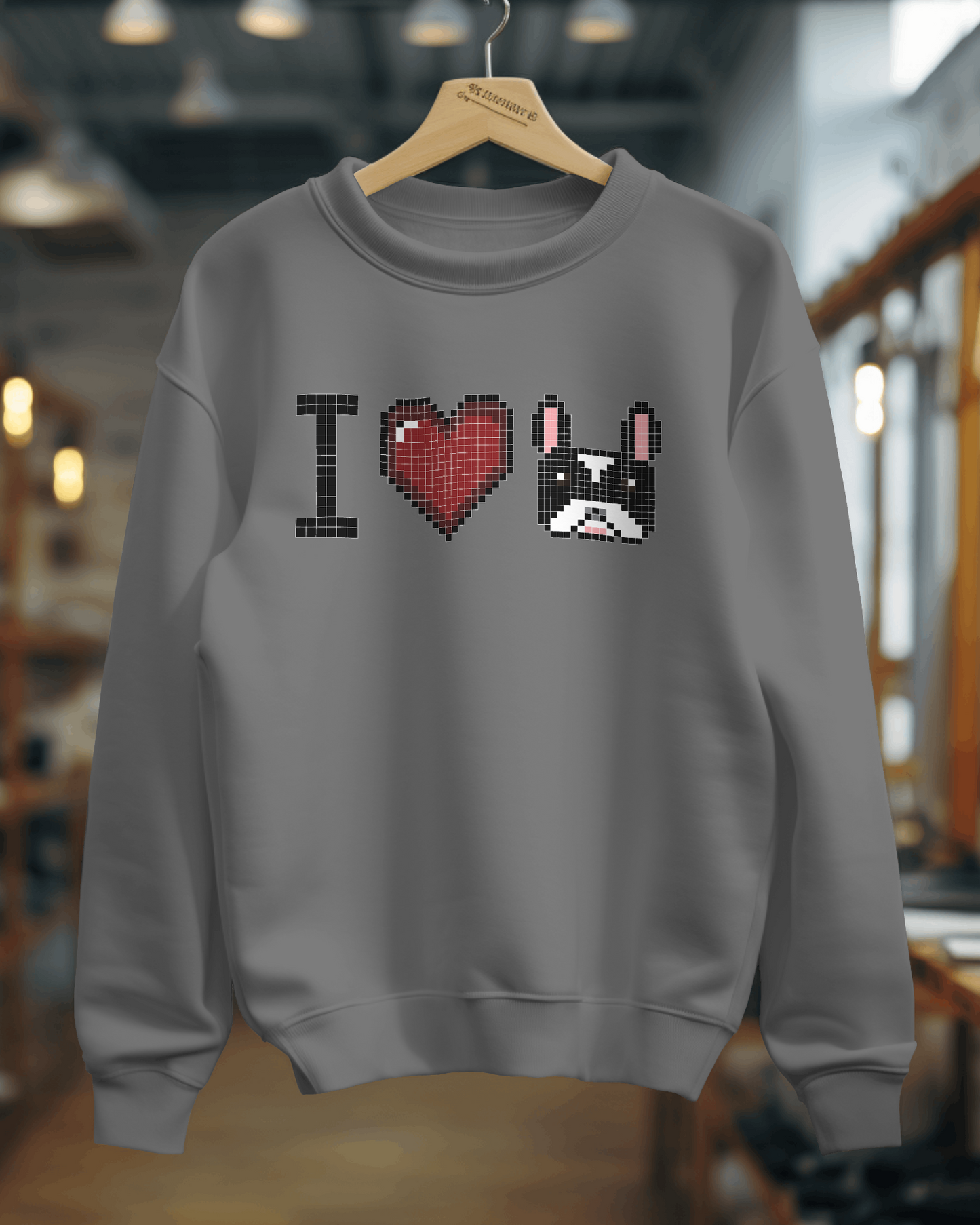 I Love Frenchie belebújos pulóver