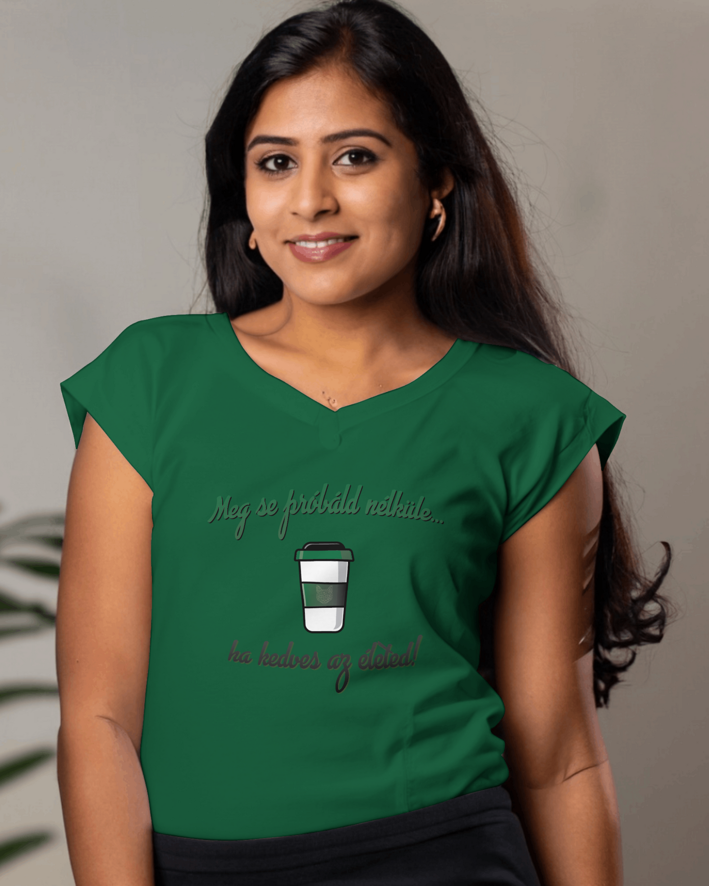 Coffee V-neck T-shirt