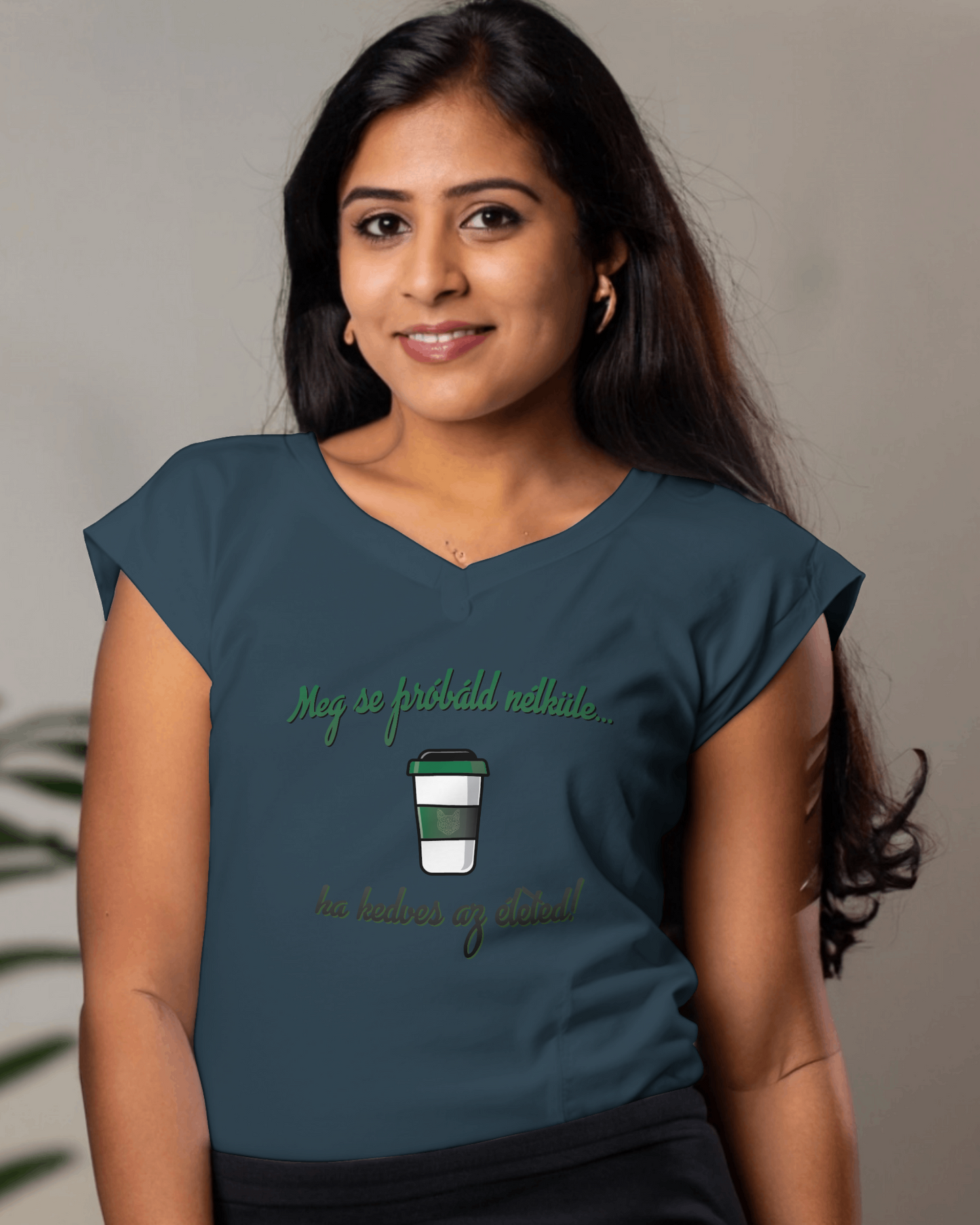 Coffee V-neck T-shirt