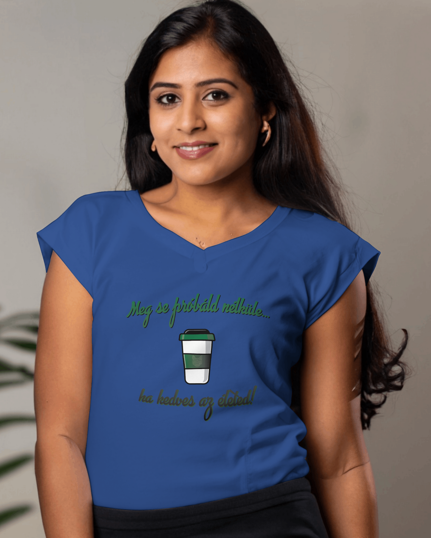 Coffee V-neck T-shirt