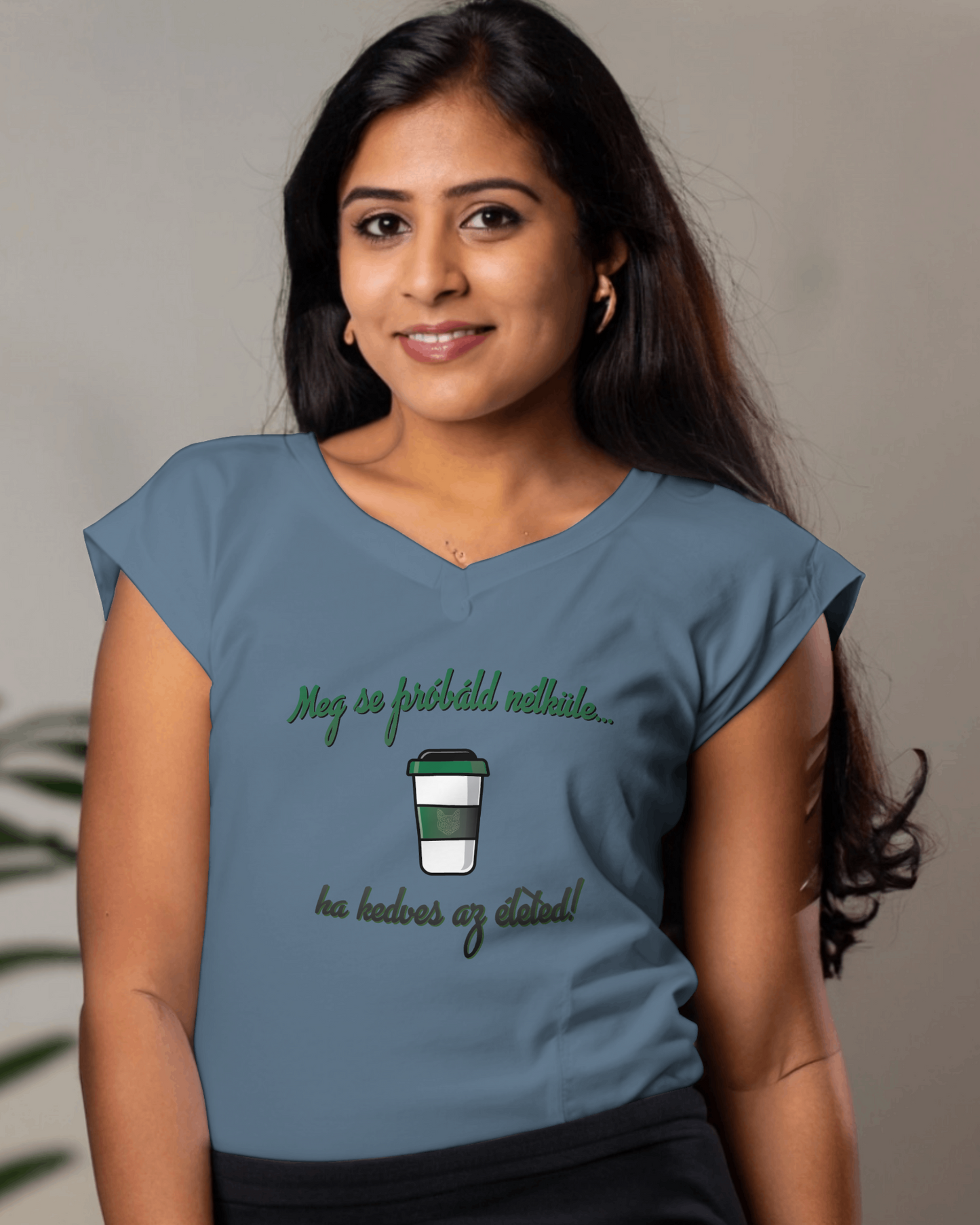 Coffee V-neck T-shirt