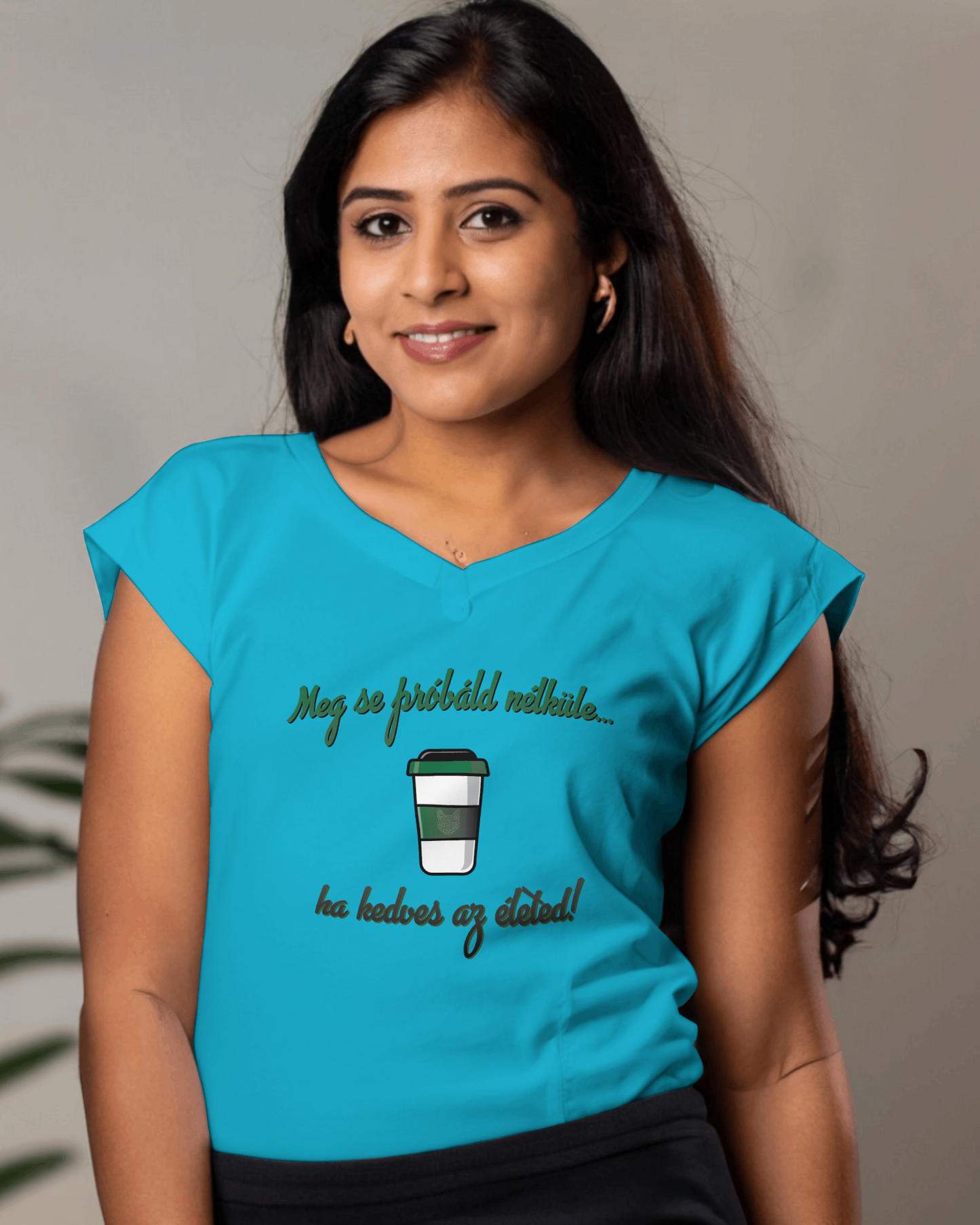 Coffee V-neck T-shirt