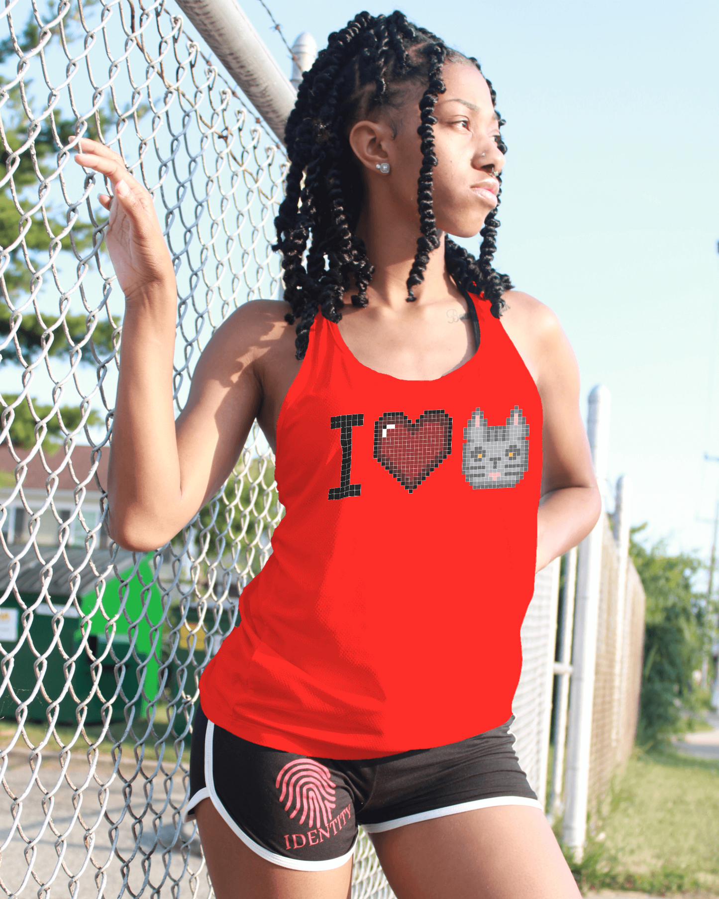 I Love Cat women's sleeveless shirt