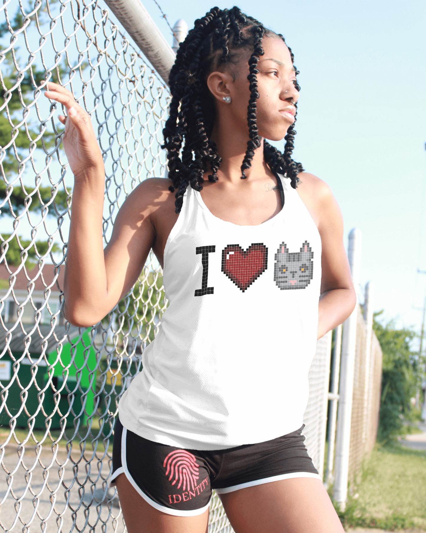 I Love Cat women's sleeveless shirt