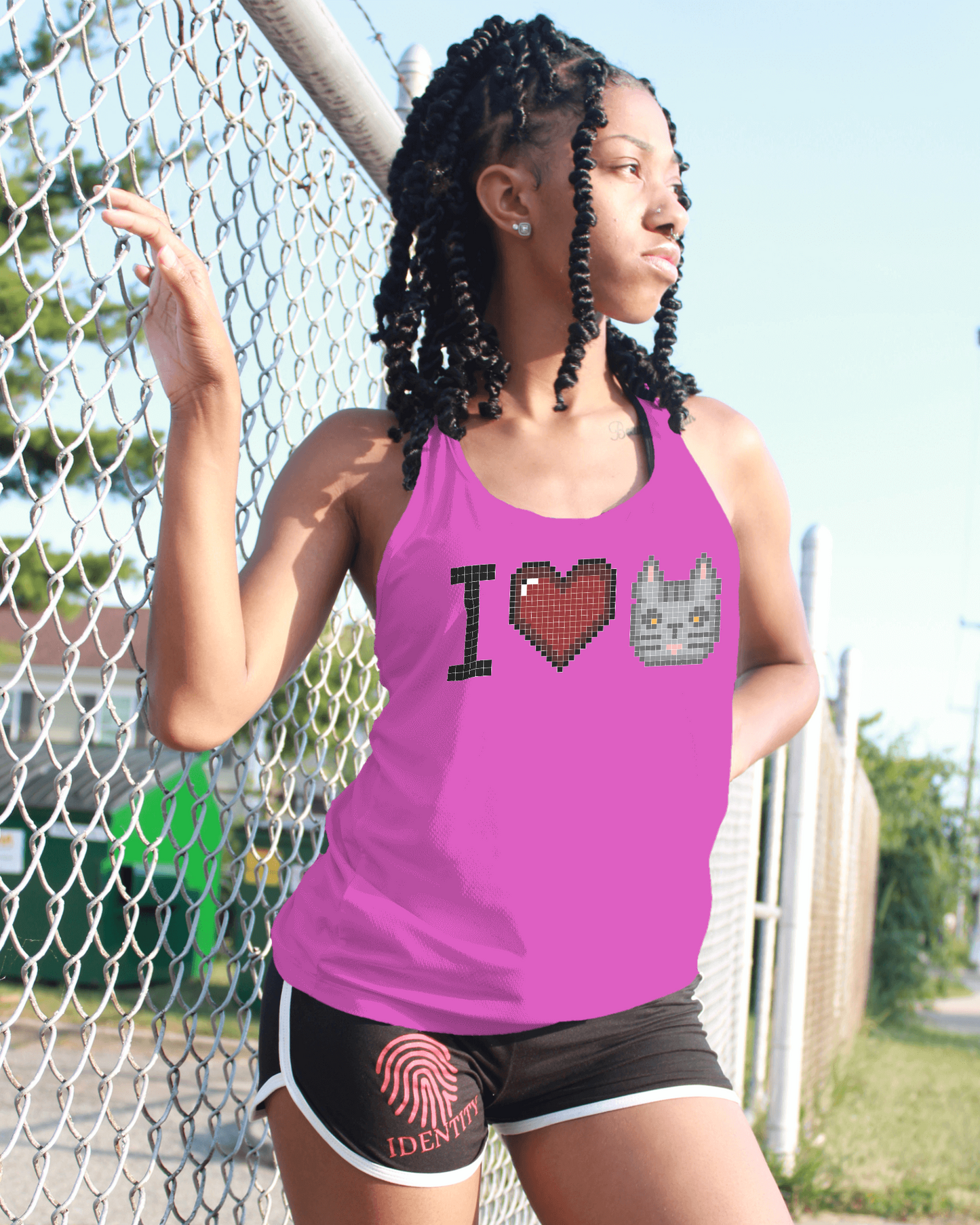 I Love Cat women's sleeveless shirt