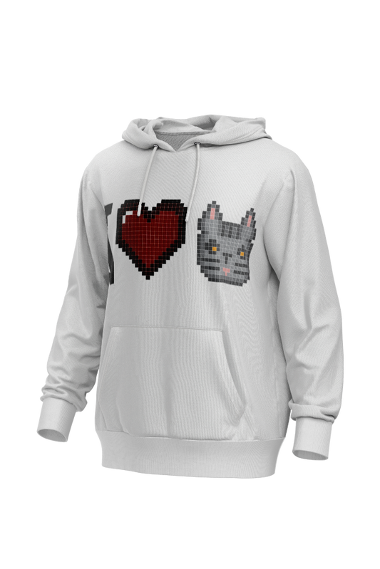 I Love Cat férfi kapucnis pulóver