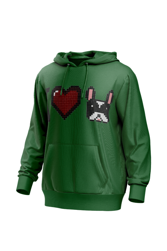 I Love Frenchie férfi kapucnis pulóver