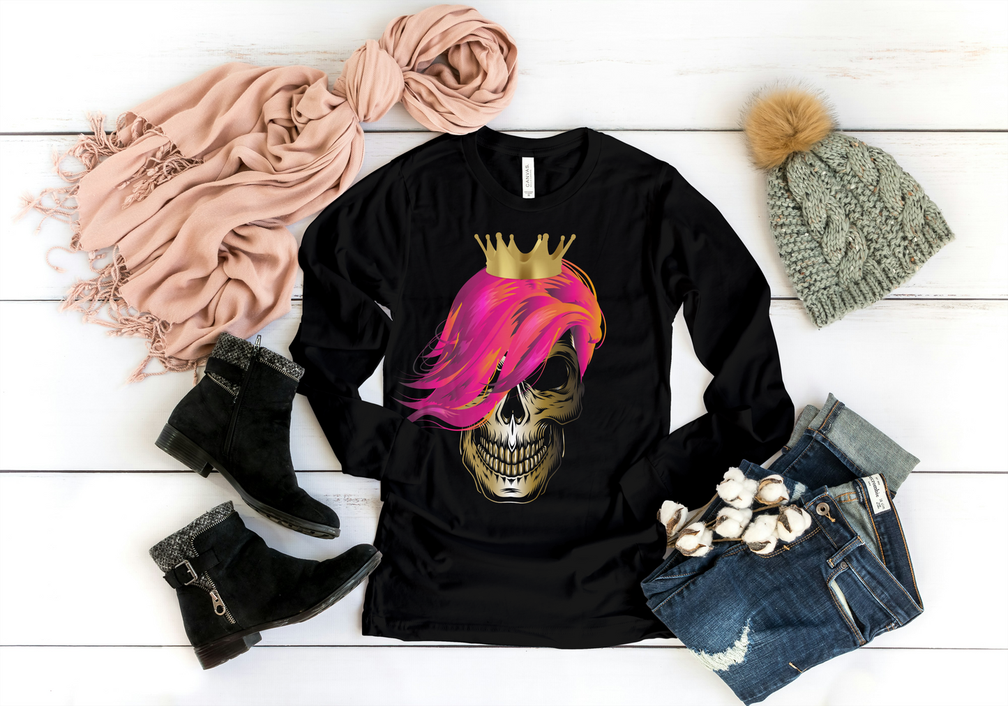 Skull Queen children's long-sleeved T-shirt