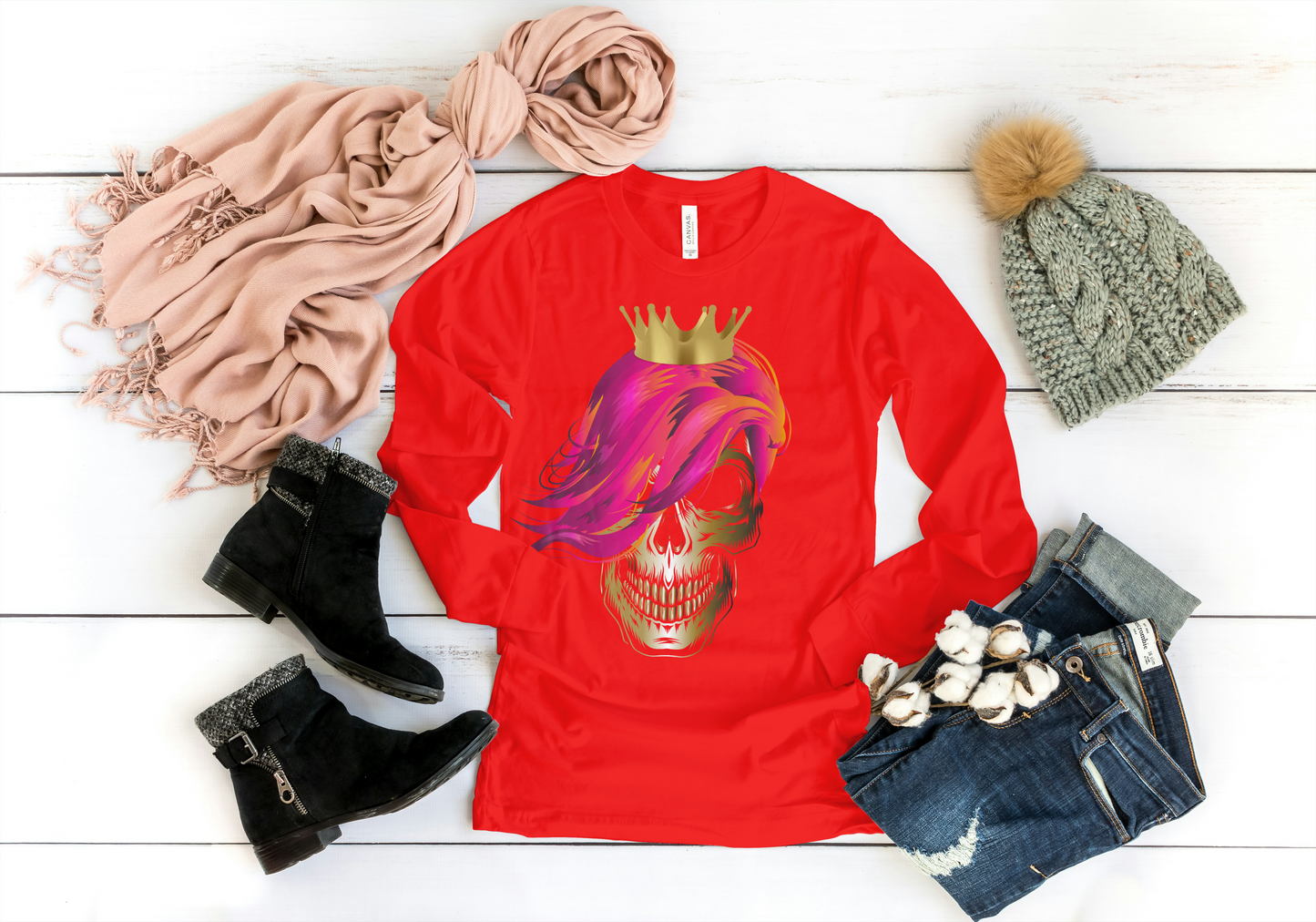 Skull Queen children's long-sleeved T-shirt
