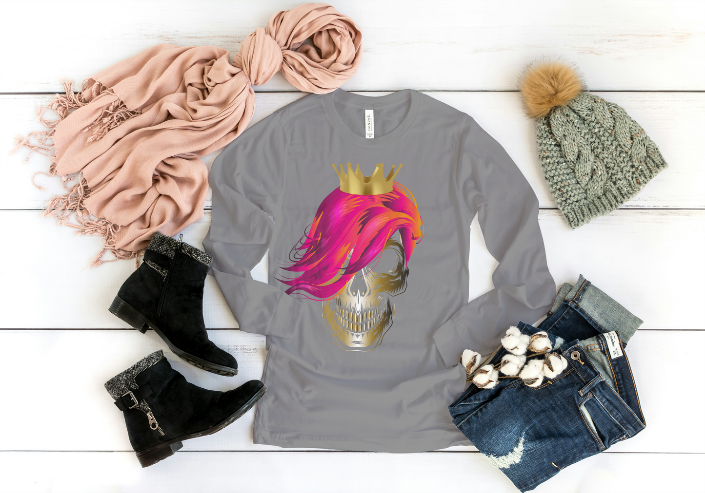 Skull Queen children's long-sleeved T-shirt