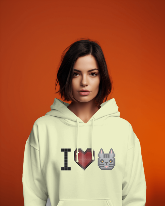 I Love Cat Női kapucnis pulóver