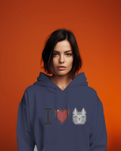 I Love Cat Női kapucnis pulóver