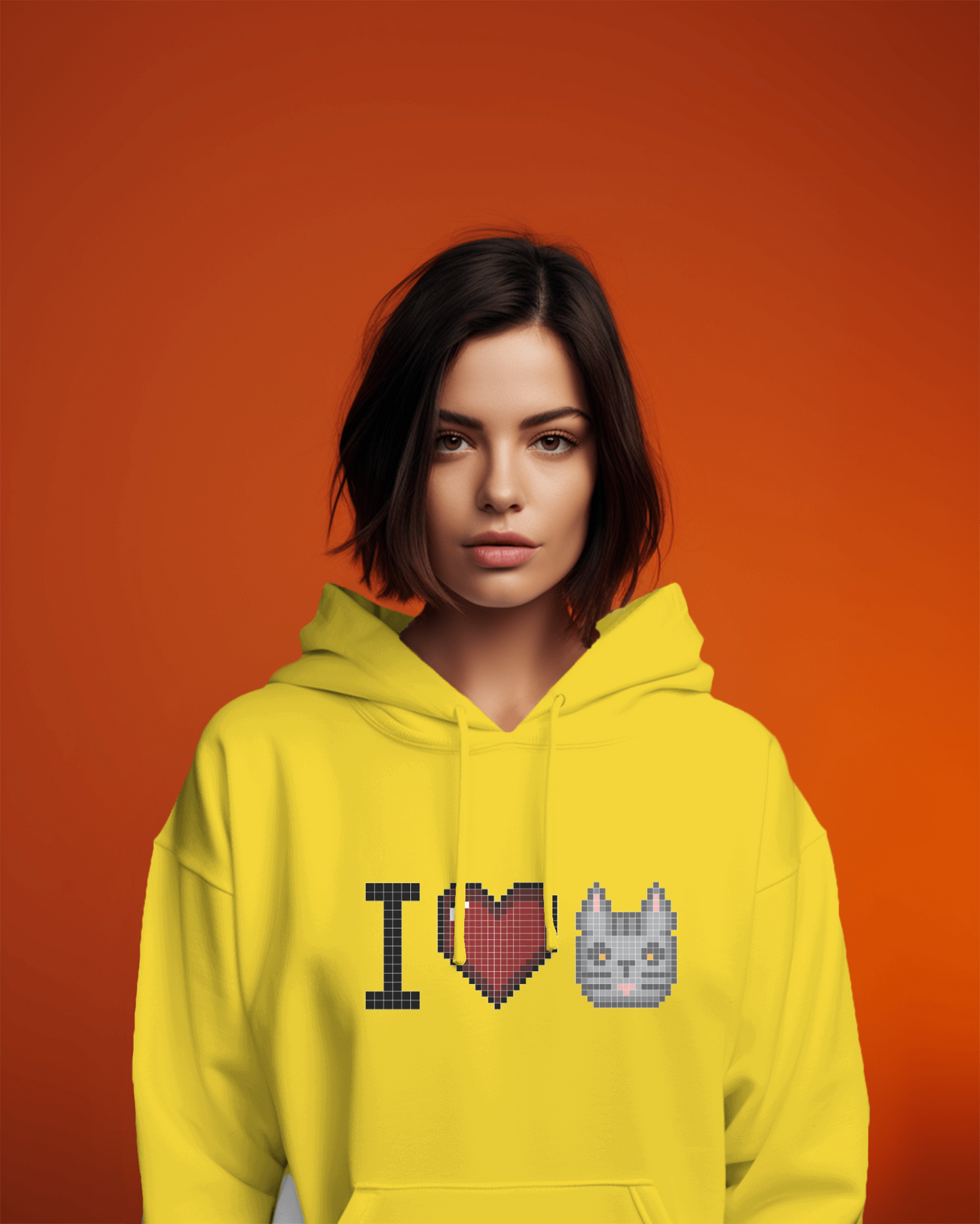 I Love Cat Női kapucnis pulóver