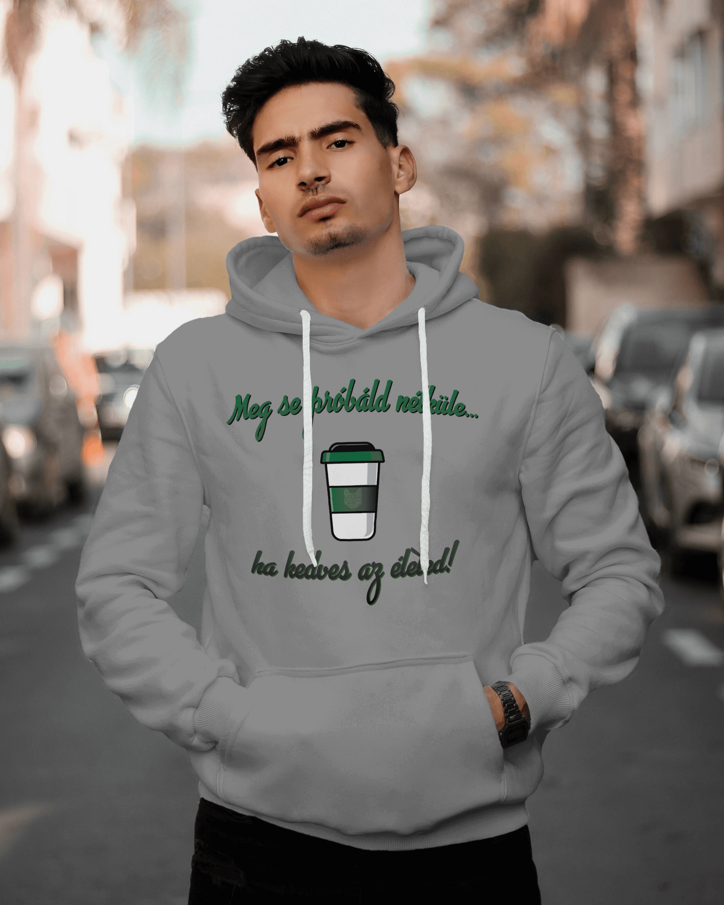 Coffee men's hooded sweater