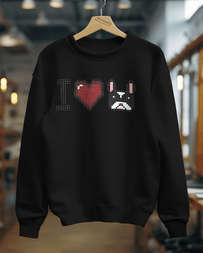 I Love Frenchie belebújos pulóver