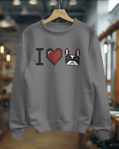 I Love Frenchie belebújos pulóver
