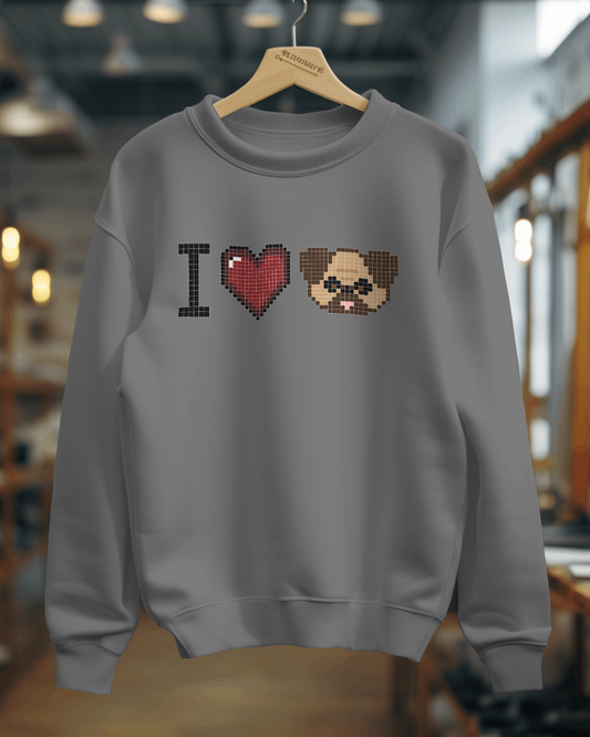 I Love Pug belebújos pulóver