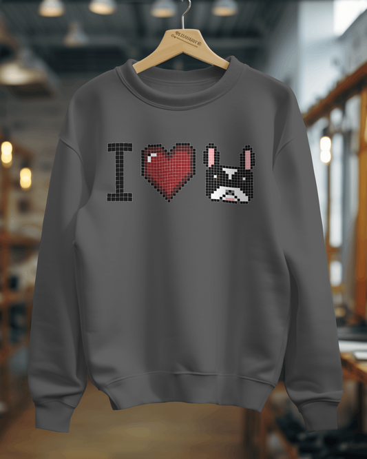 I Love Frenchie belebújos pulóver